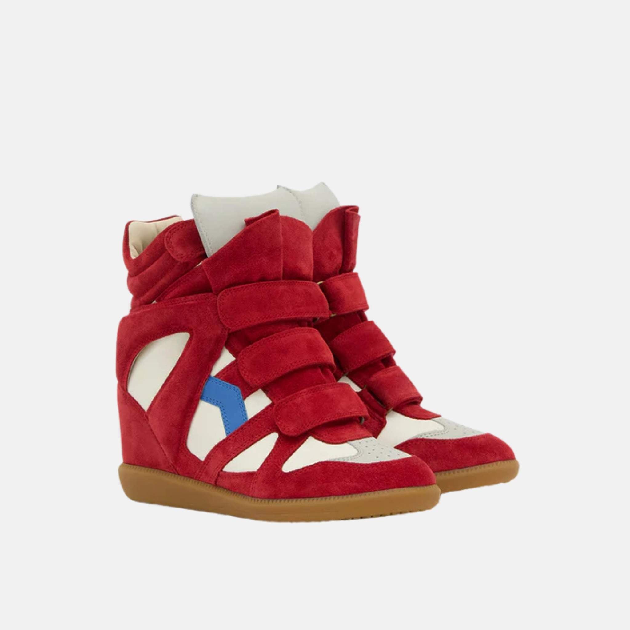 Isabel Marant Bekett Sneakers In Lambskin And Suede Calfskin, Front