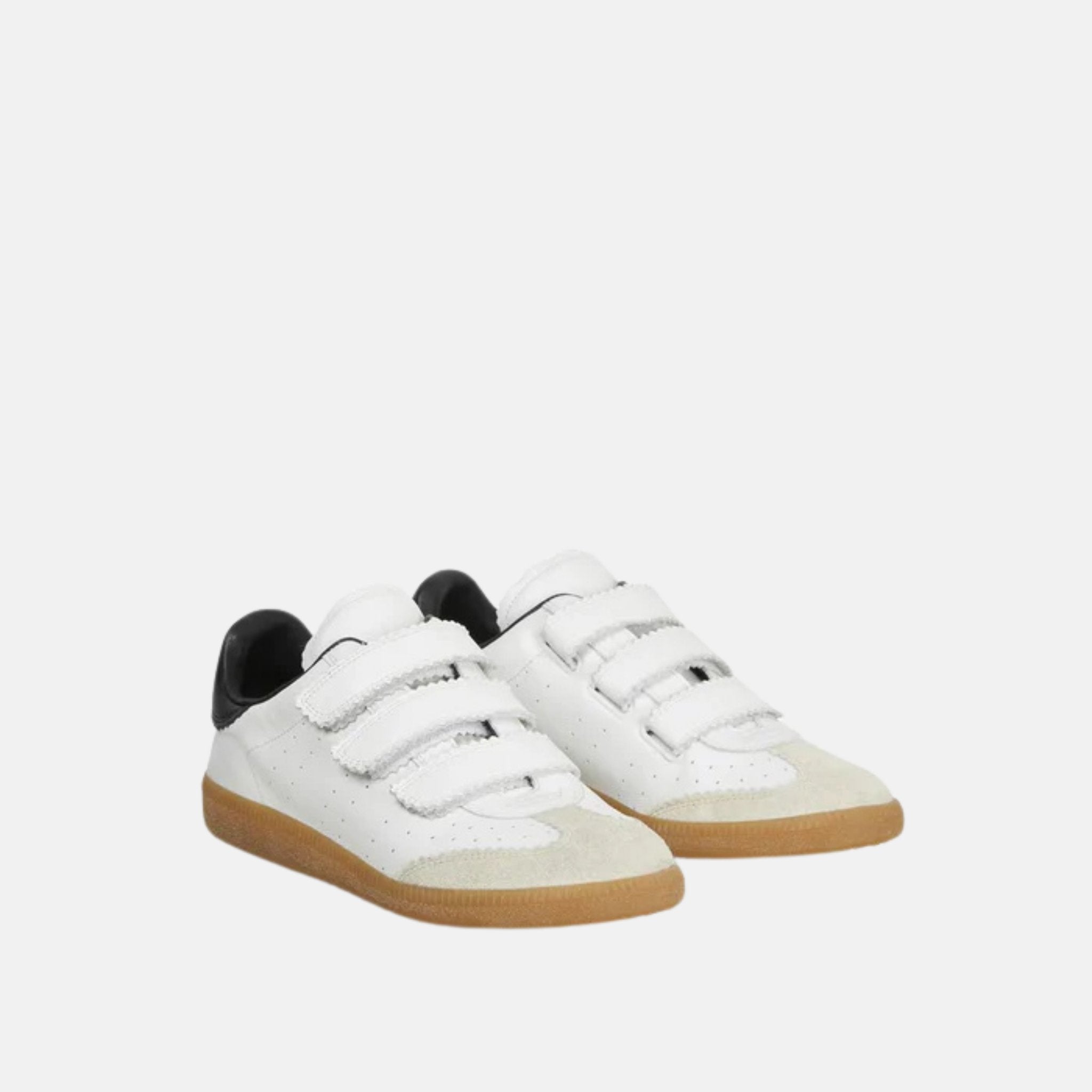 Isabel Marant Beth Low Top Sneakers In Leather, White, Front