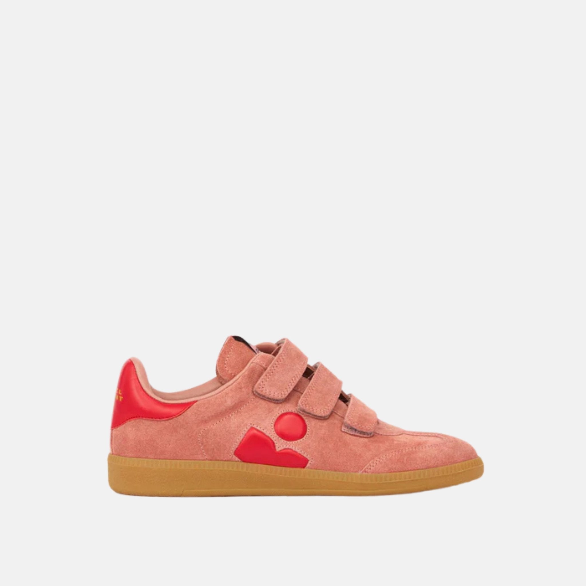 Isabel Marant Beth Low Top Sneakers In Suede Leather, Pink, Side