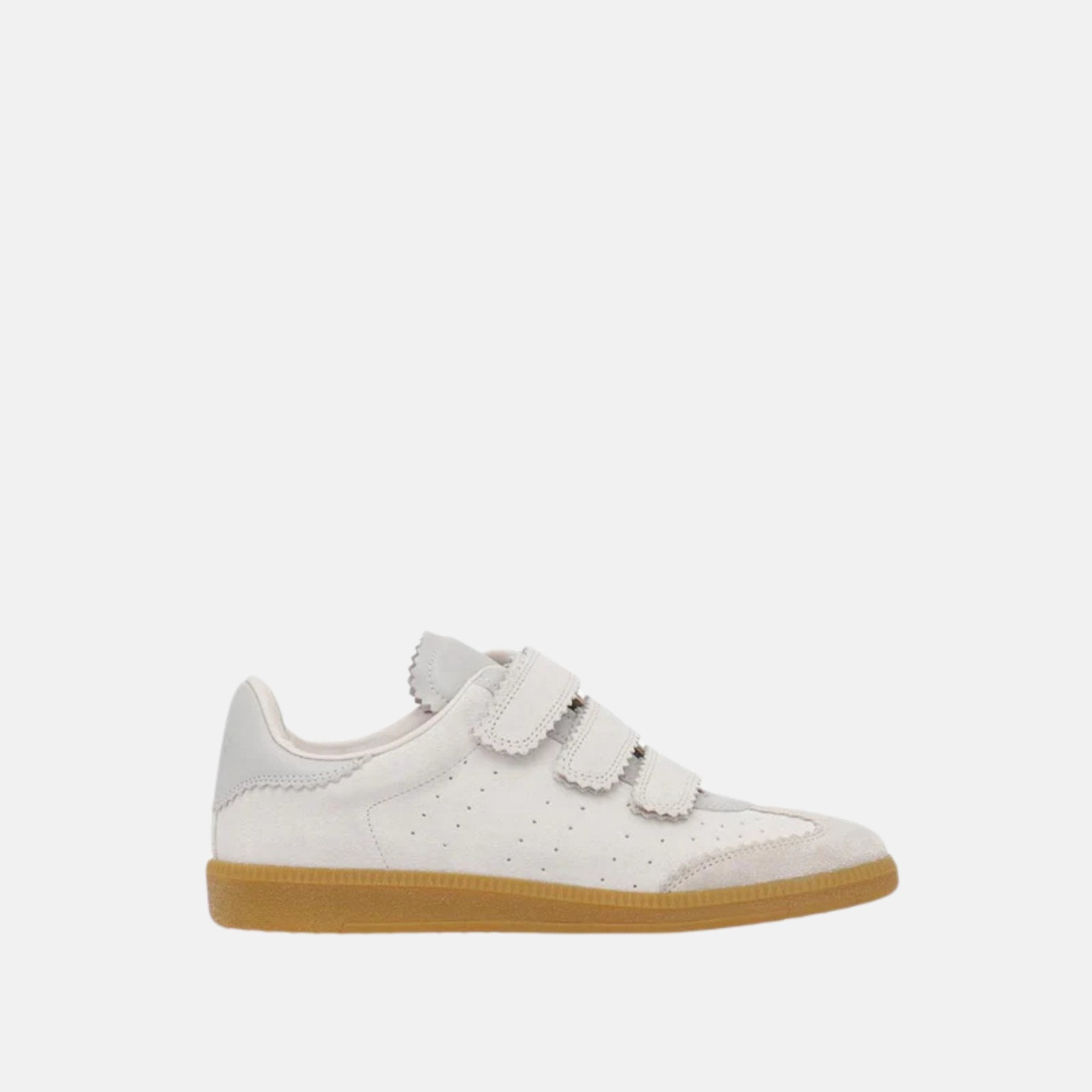 Isabel Marant Beth Low Top Sneakers In Suede Calfskin With Round Toes, Ecru, Side