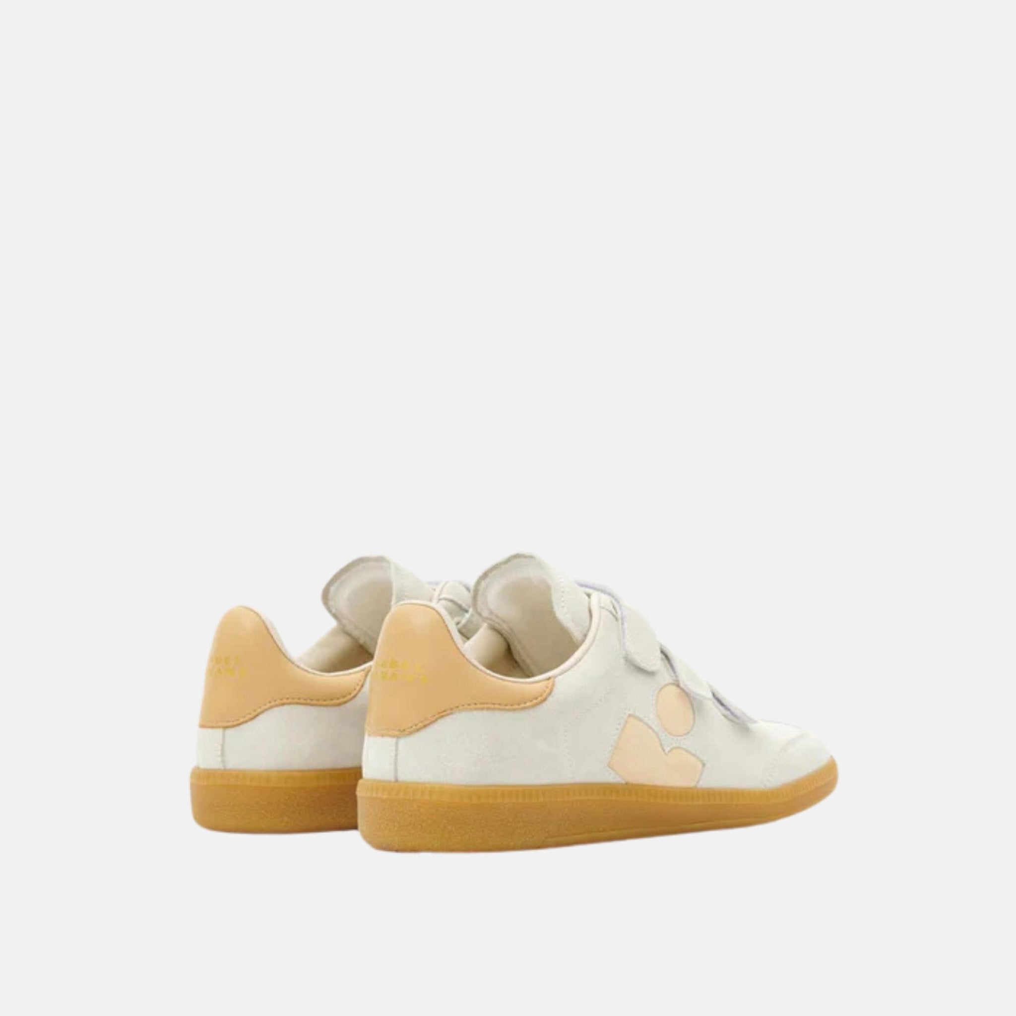 Isabel Marant Beth Sneakers In Suede Calfskin With Velcro Straps, Nude, Back