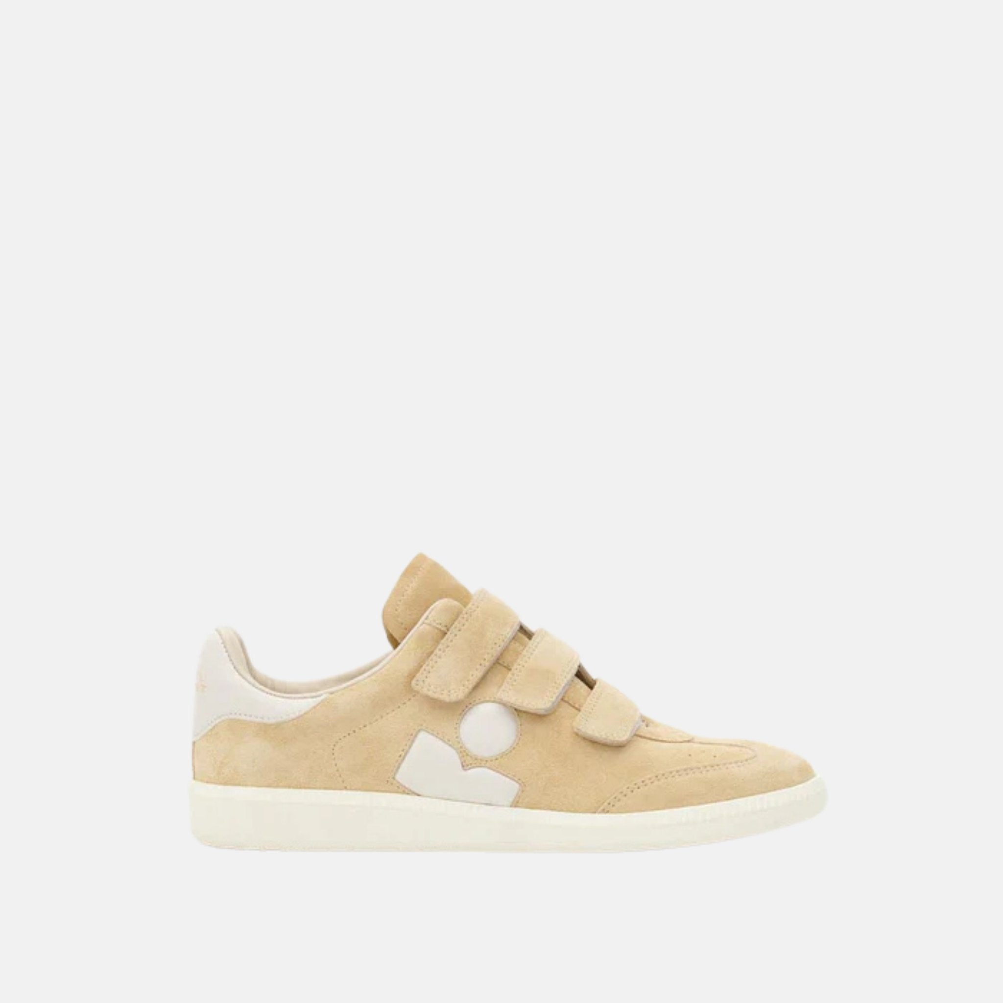Isabel Marant Beth Sneakers In Suede Calfskin With Velcro Straps, Toffee, Side