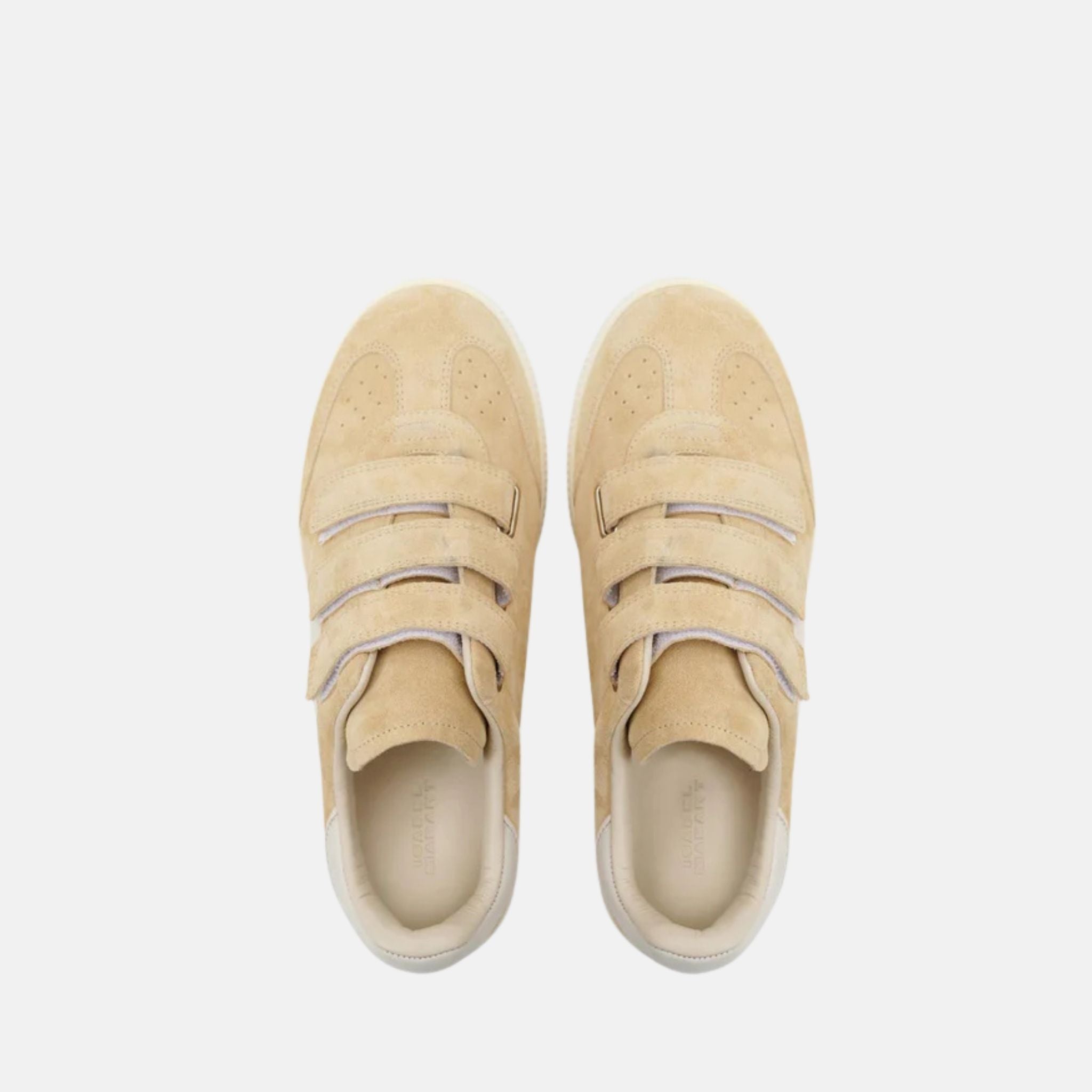 Isabel Marant Beth Sneakers In Suede Calfskin With Velcro Straps, Toffee, Top