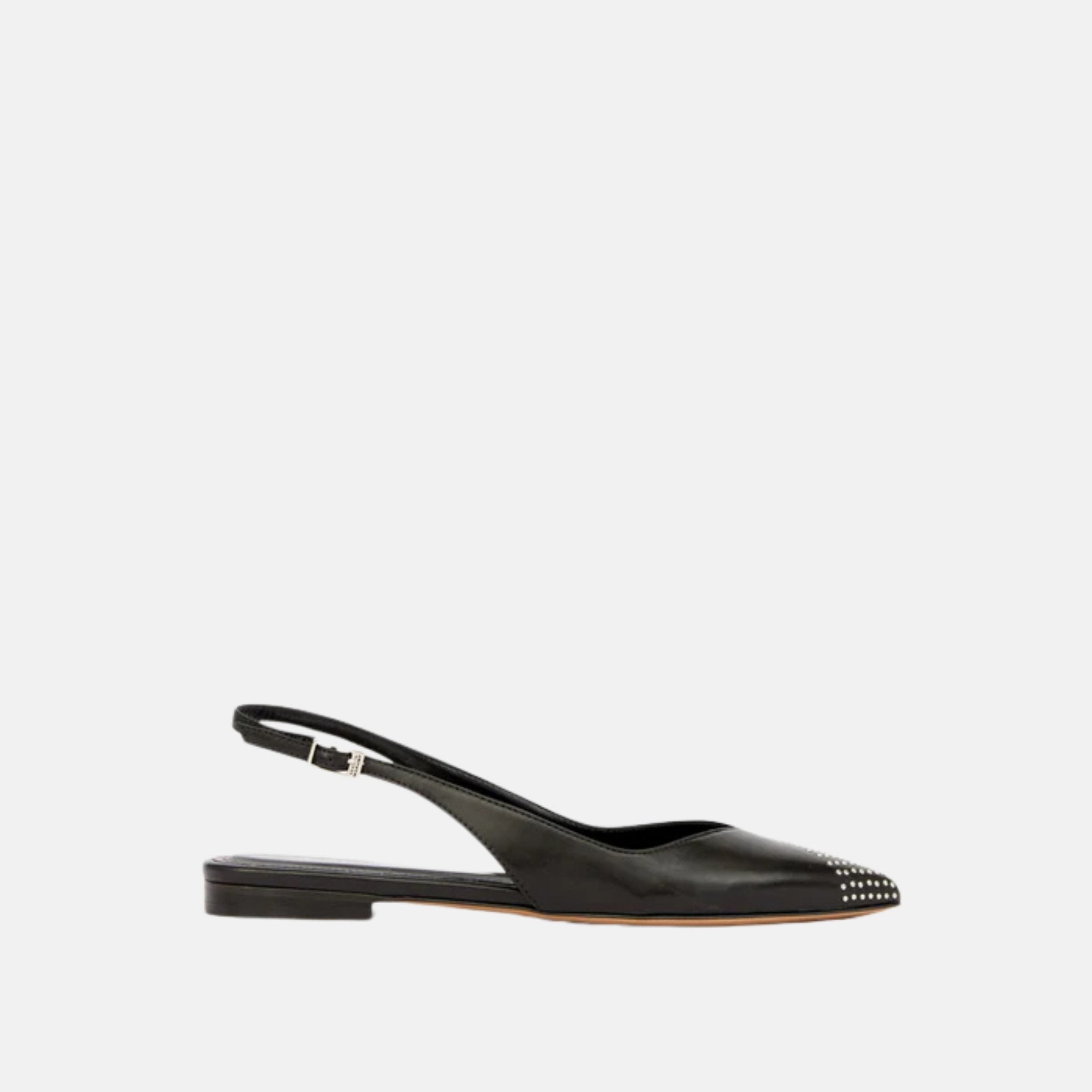 Isabel Marant Branee Slingback Ballet Flats Studded Calfskin Leather, Side