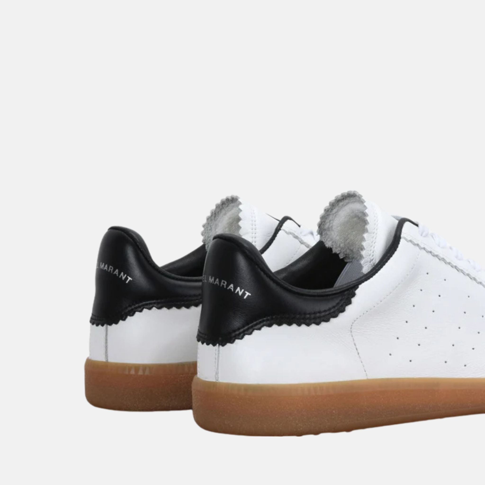 Isabel Marant Bryce Low Top Sneakers With Front Lace Up Fastening, White, Back