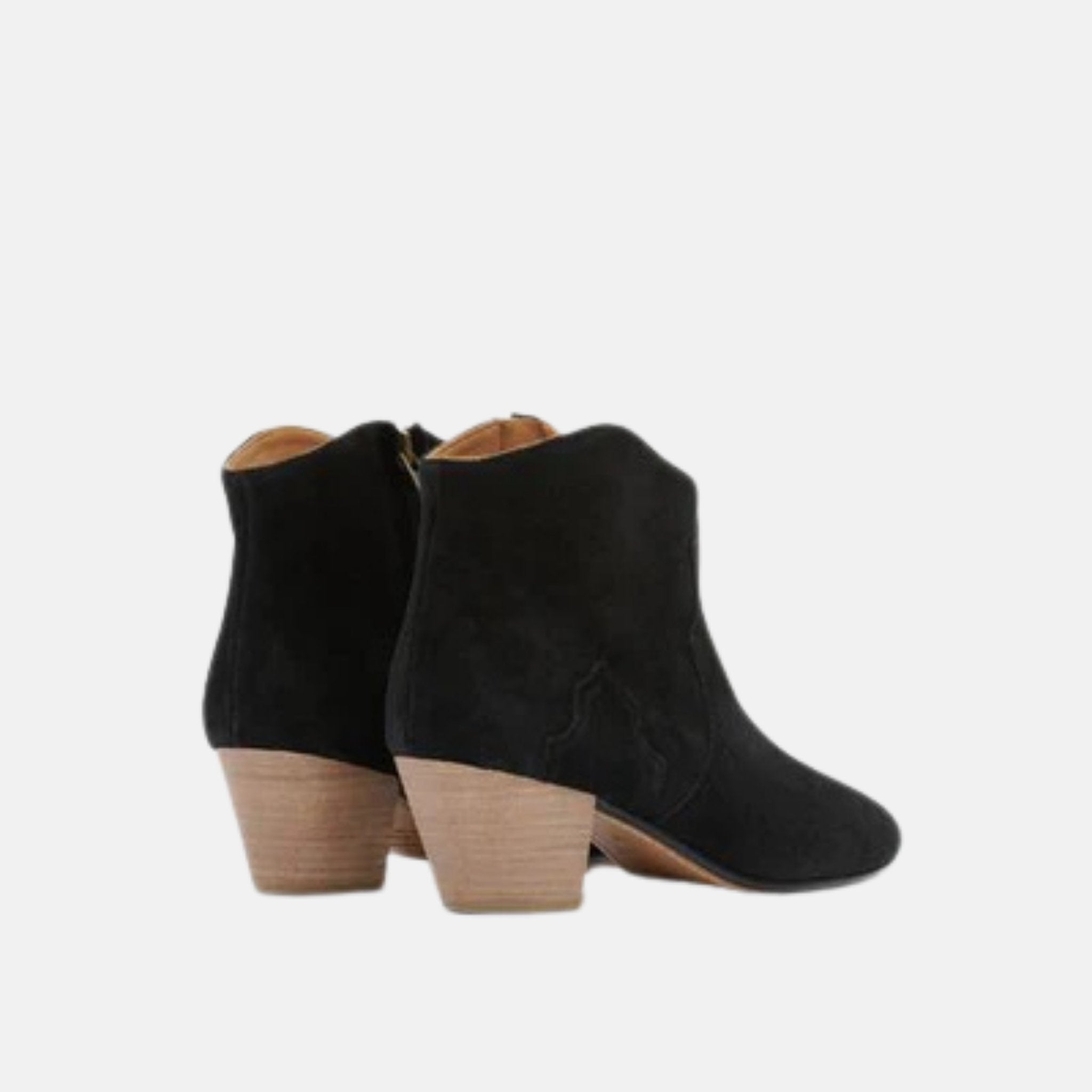 Isabel Marant Dicker Boots In Suede Leather, Balck, Back