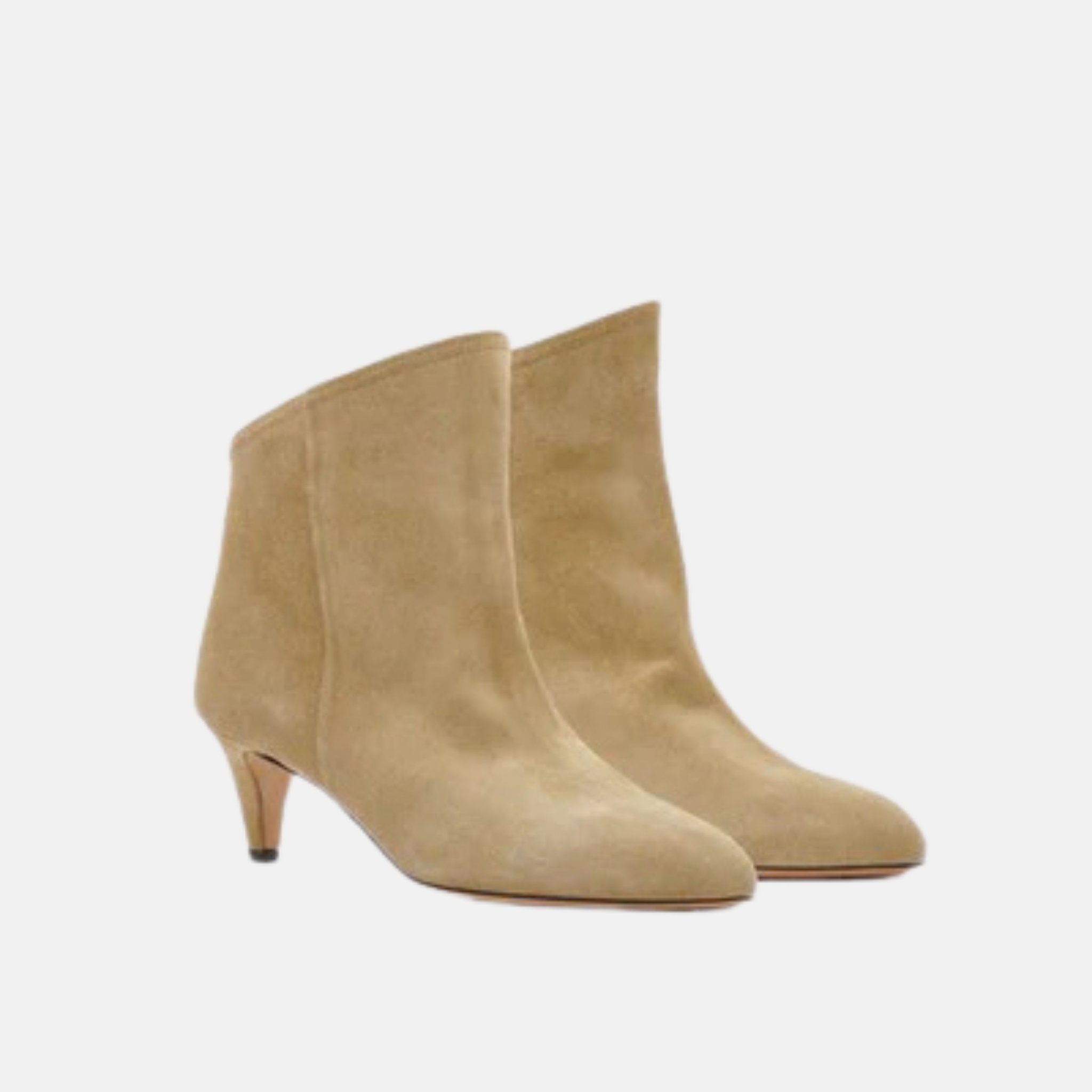 Isabel Marant Dripi Low Boots In Calf Velvet Leather, Front