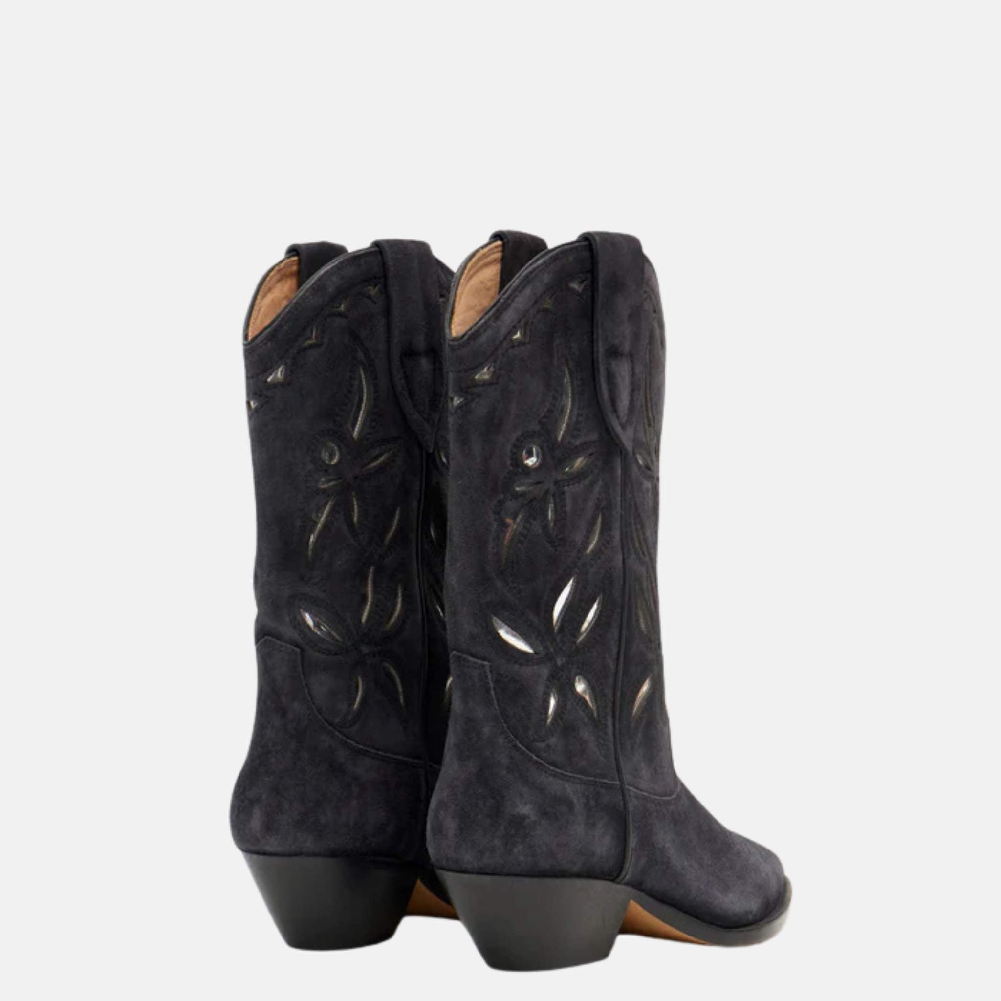 Isabel Marant Duerto Cowboy Boots In Metallic Leather, Back