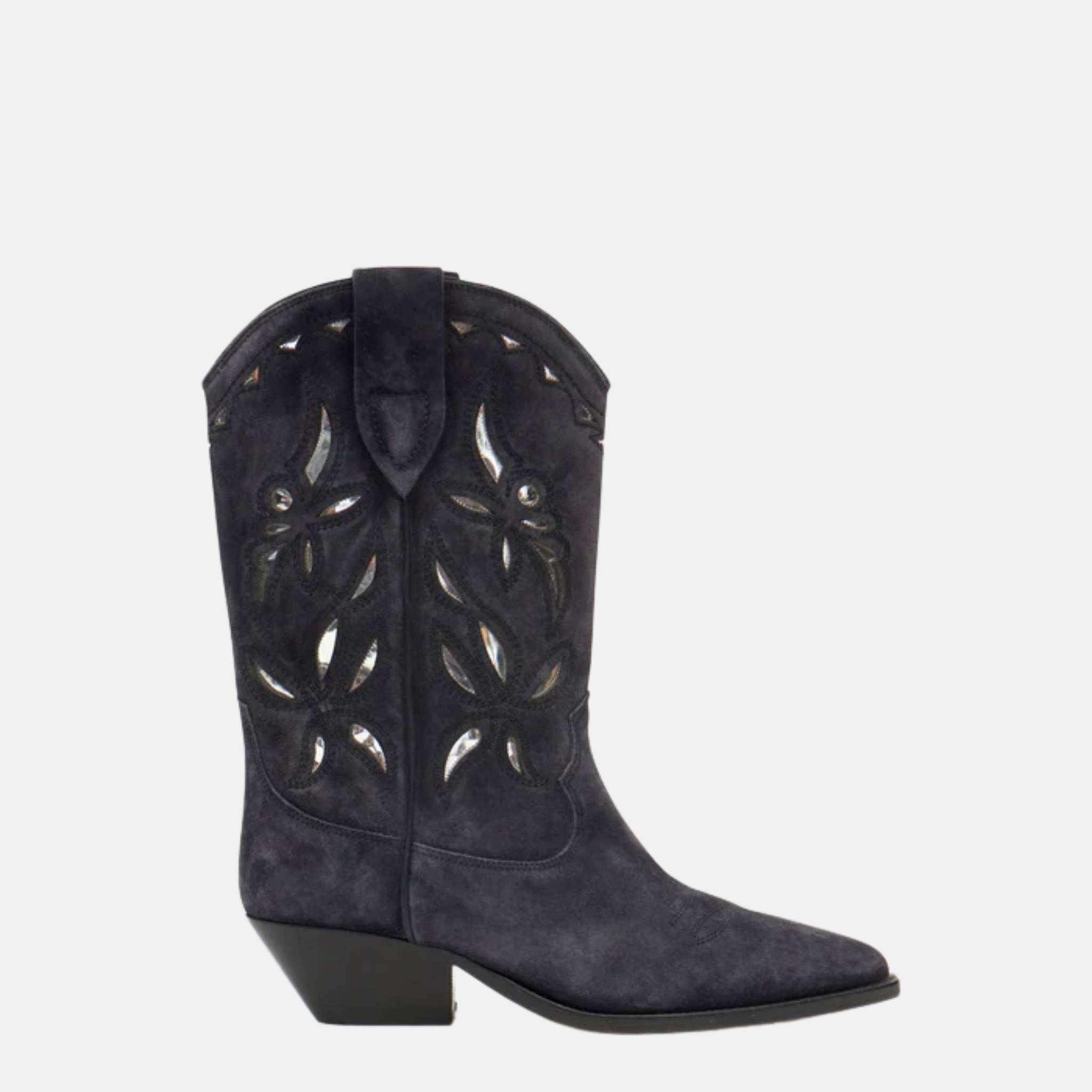 Isabel Marant Duerto Cowboy Boots In Metallic Leather, Side