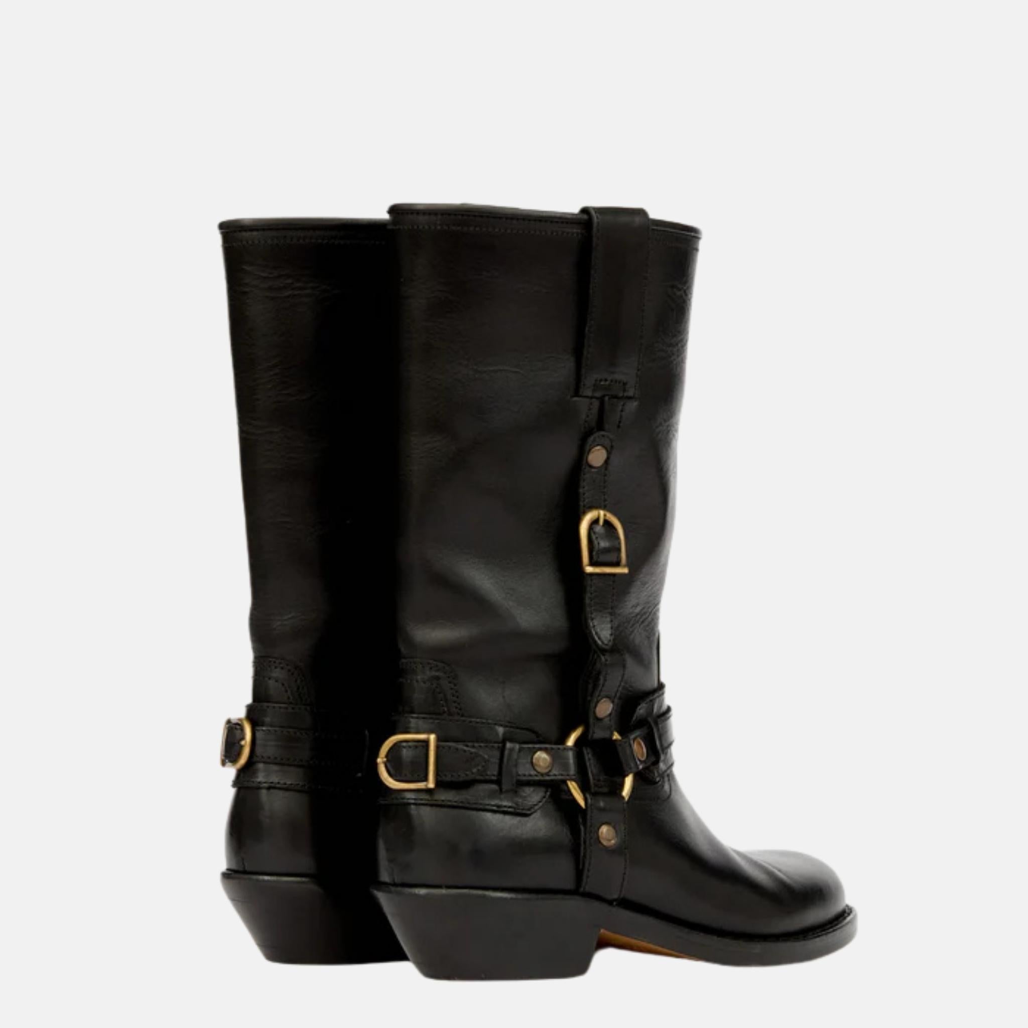Isabel Marant Heiko Camargue Boots In Leather With Straps, Back