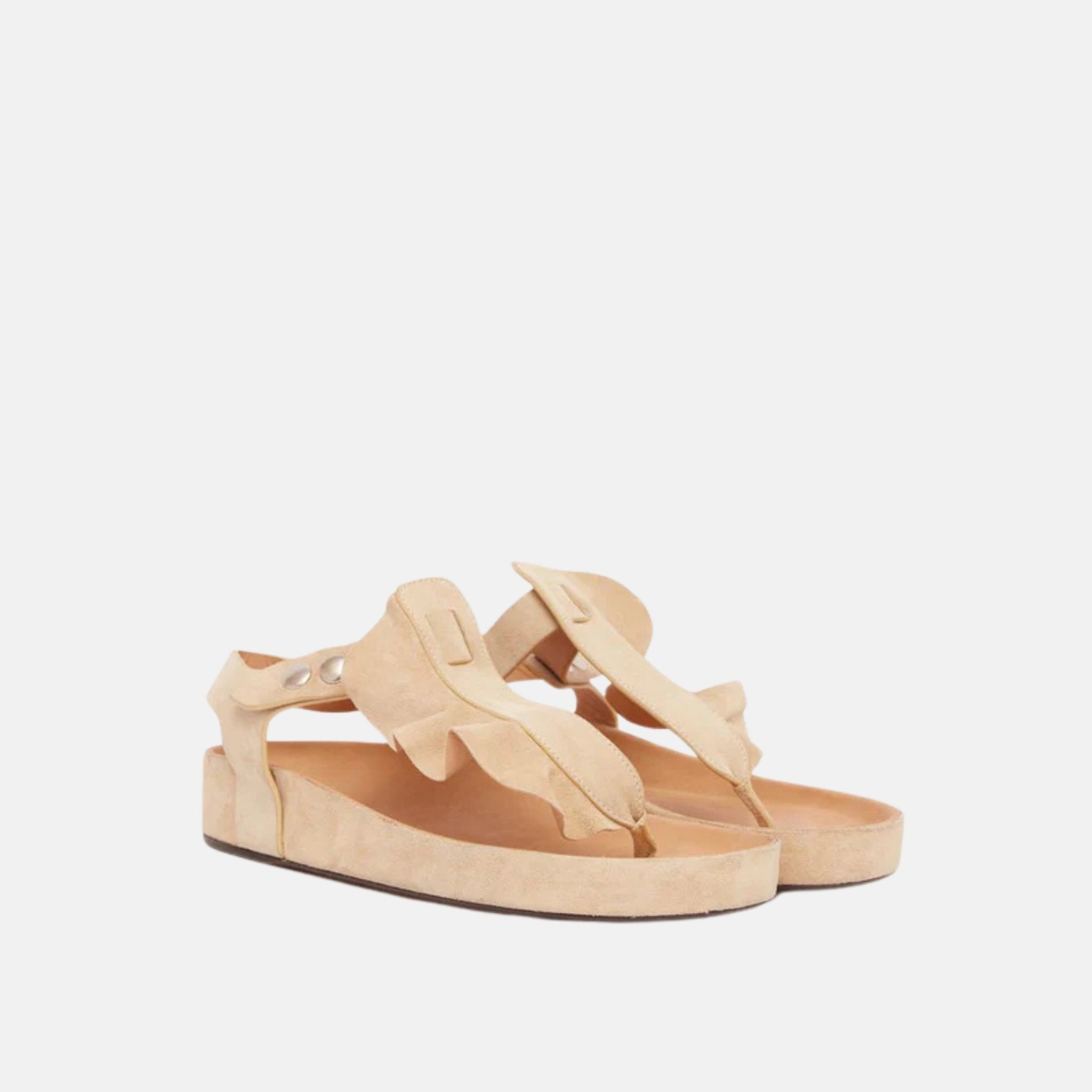 Isabel Marant Isela Flat Sandals In Leather, Front