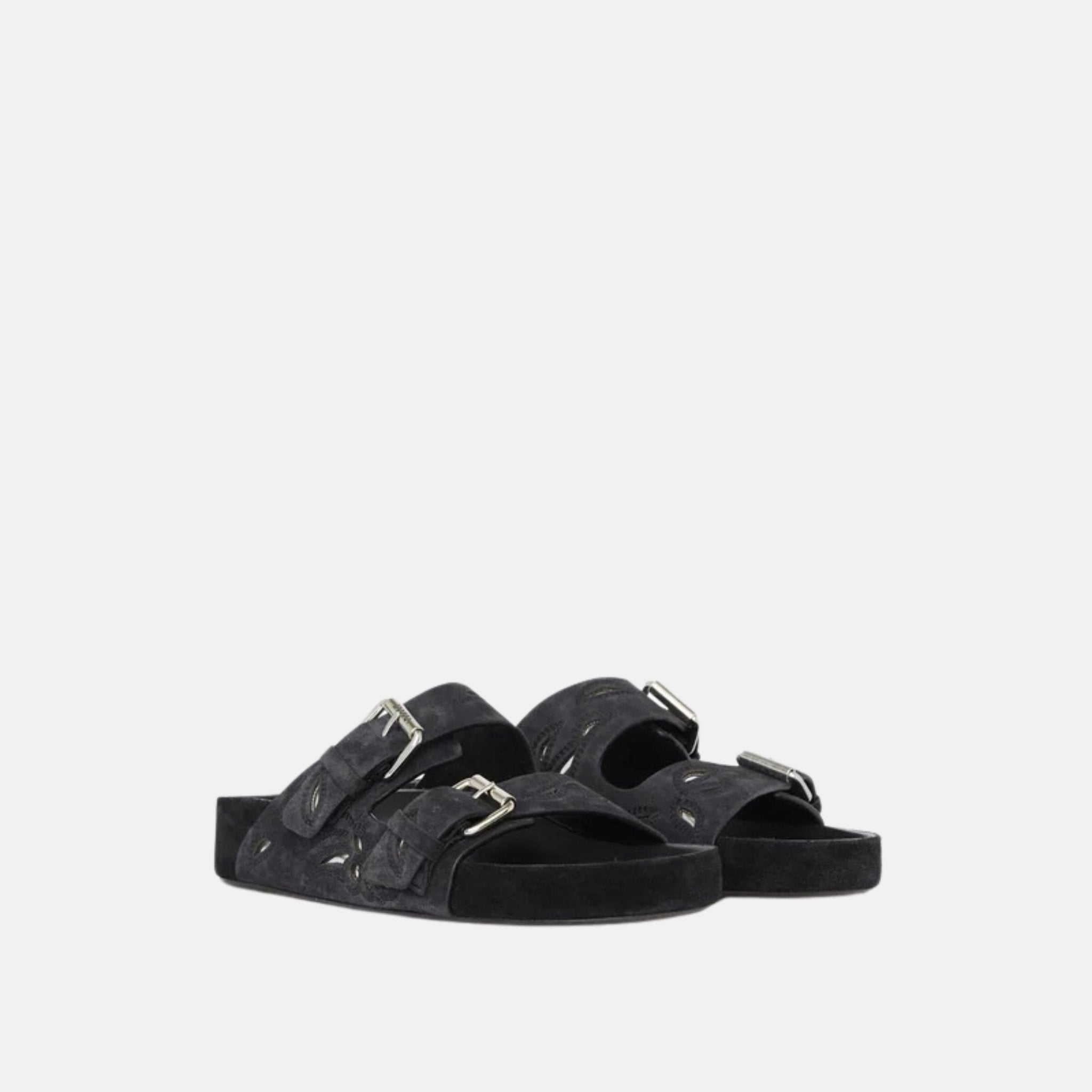 Isabel Marant Lennyo Flat Sandals In Patterned Leather, Front