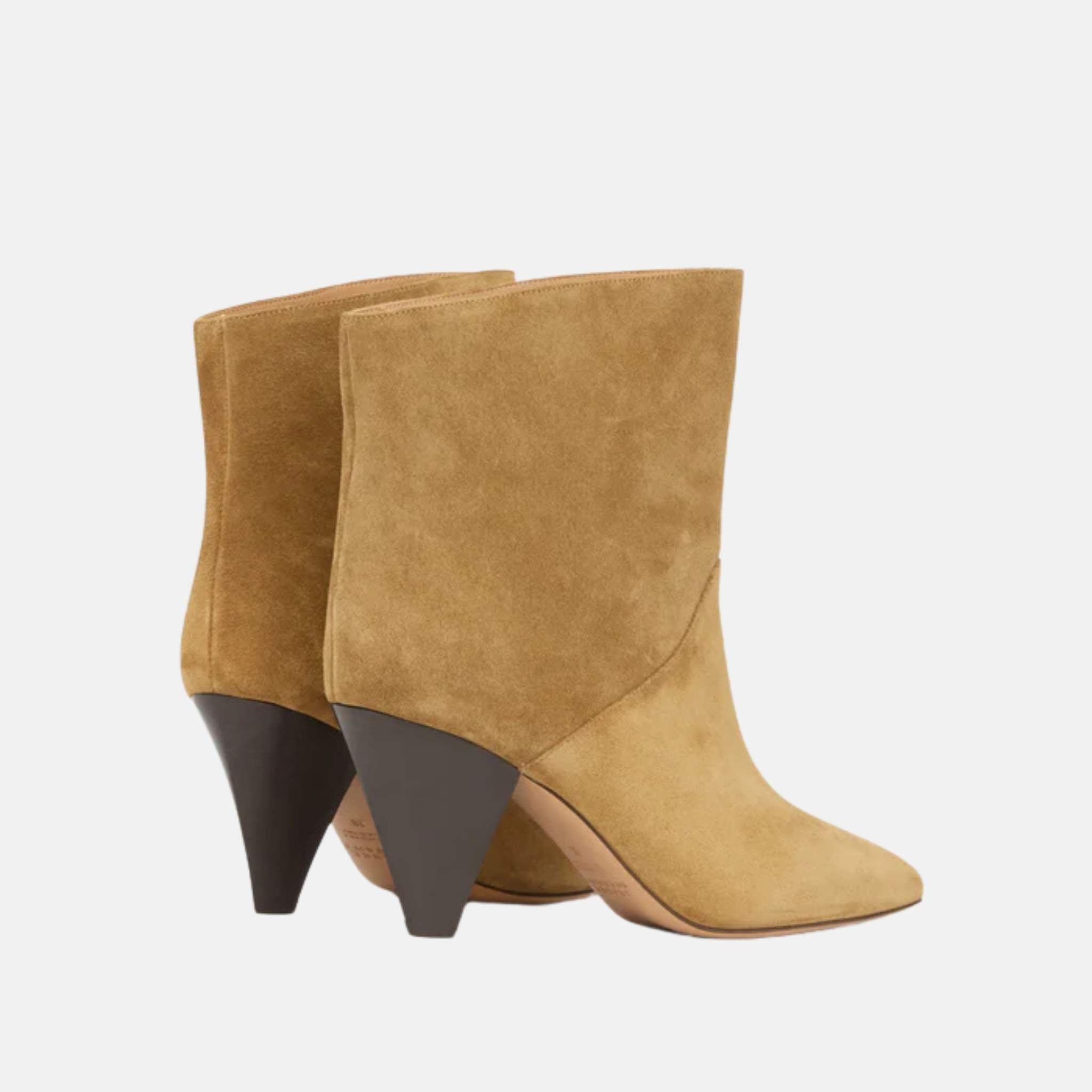Isabel Marant Loline Boots In Suede Calfskin Leather, Sepia, Back