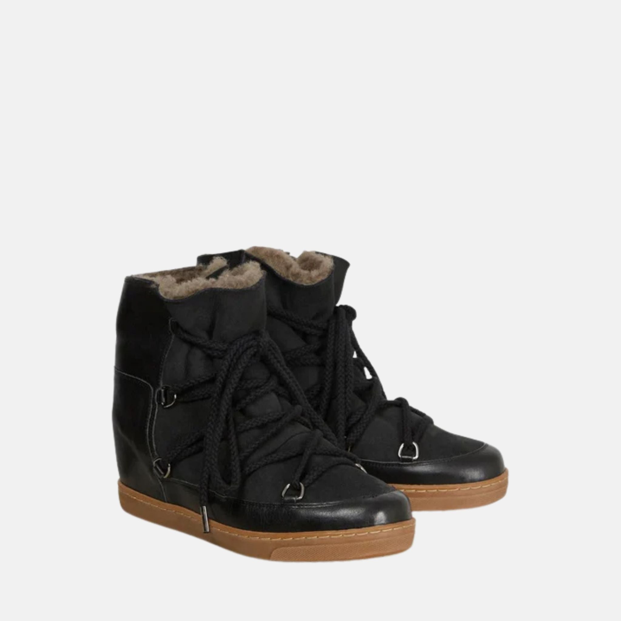 Nowles Shearling Lined Snow Boots, Black, Front