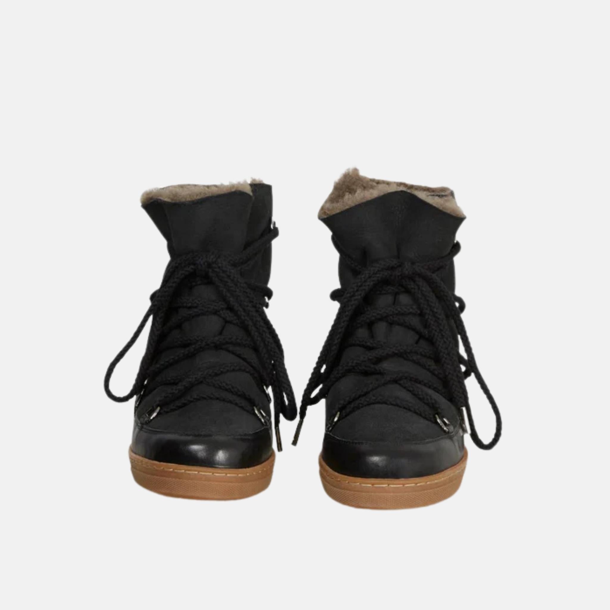 Nowles Shearling Lined Snow Boots, Black, Top