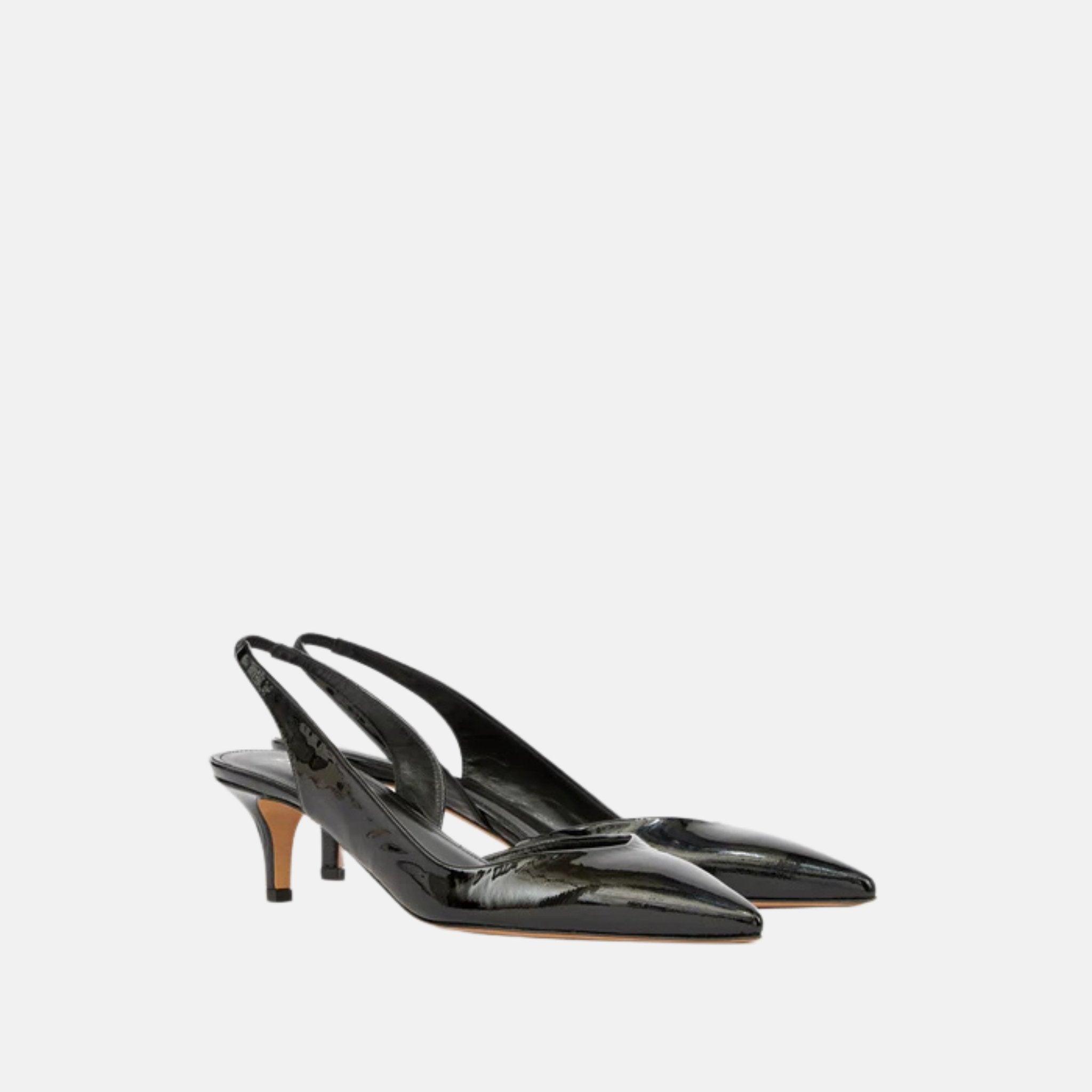 Isabel Marant Padim Slingback Pumps In Patent Leather, Front