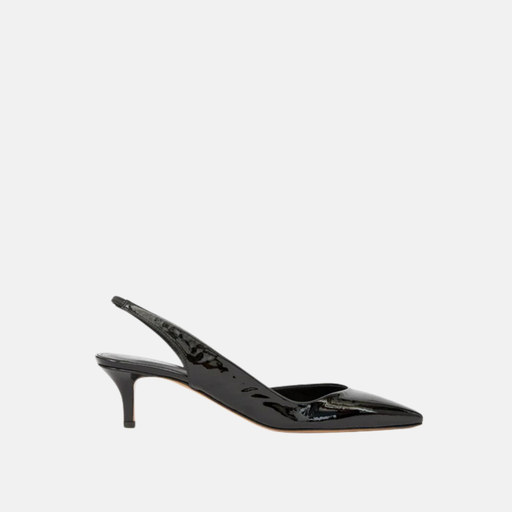 Isabel Marant Padim Slingback Pumps In Patent Leather, Side