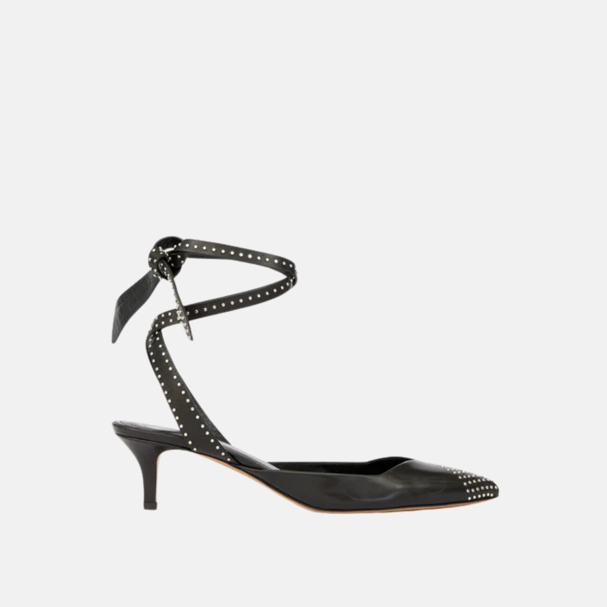 Isabel Marant Pilvee Slingback Pumps In Studded Calfskin Leather, Side