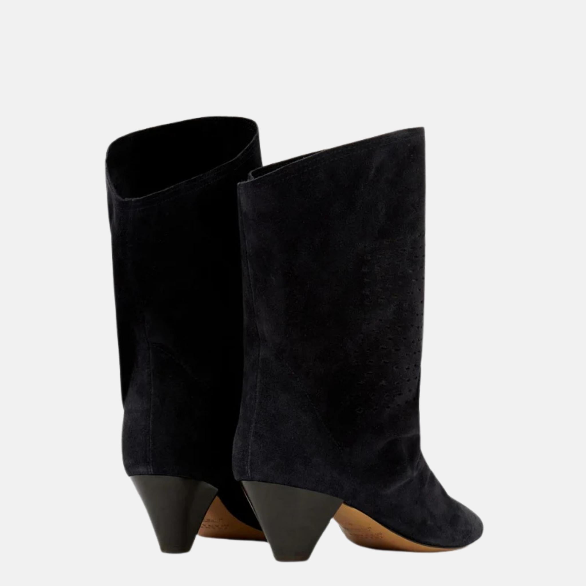 Isabel Marant Reachi Low Boots In Suede Leather, Back