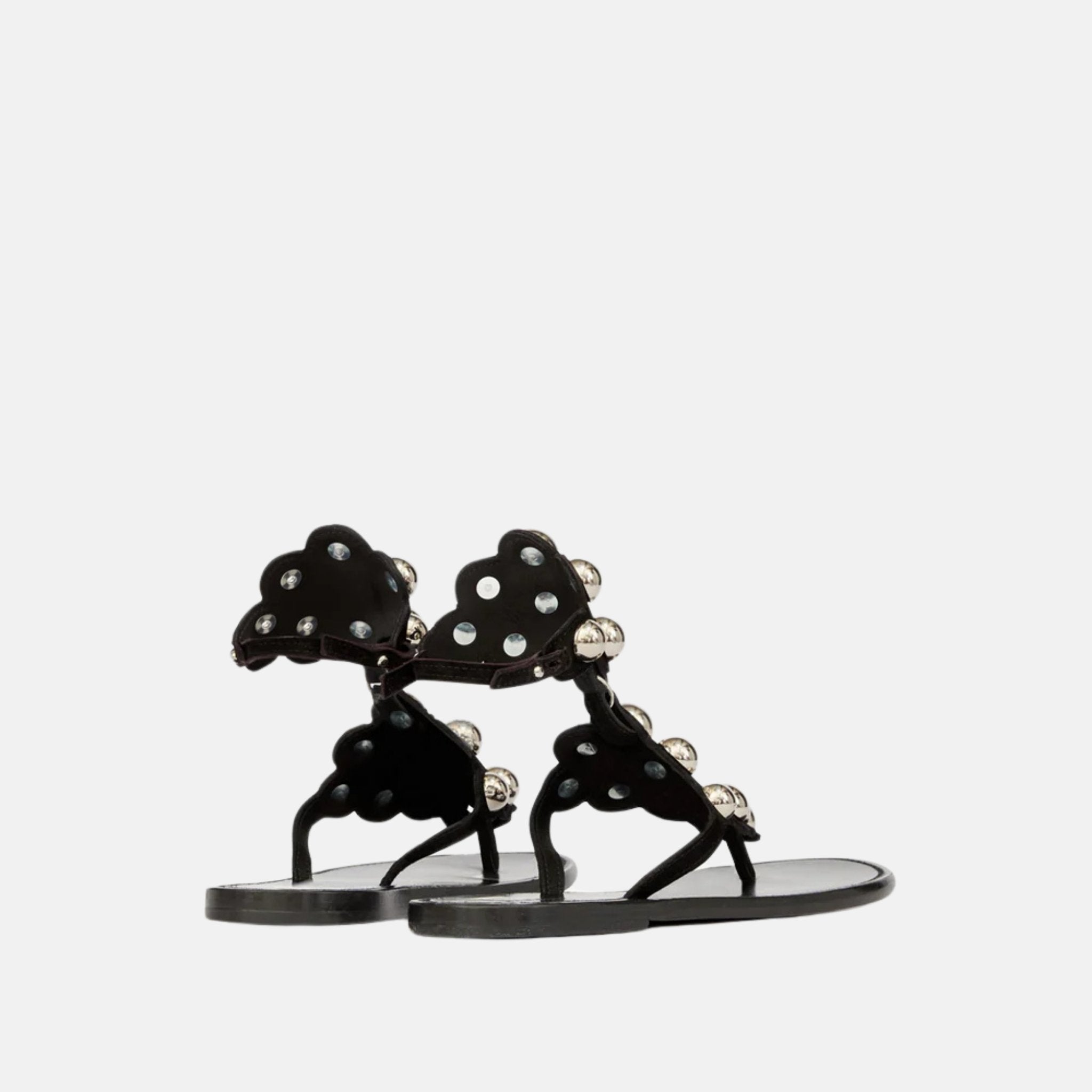 Isabel Marant Velvee Jeweled Sandals In Suede Leather, Back