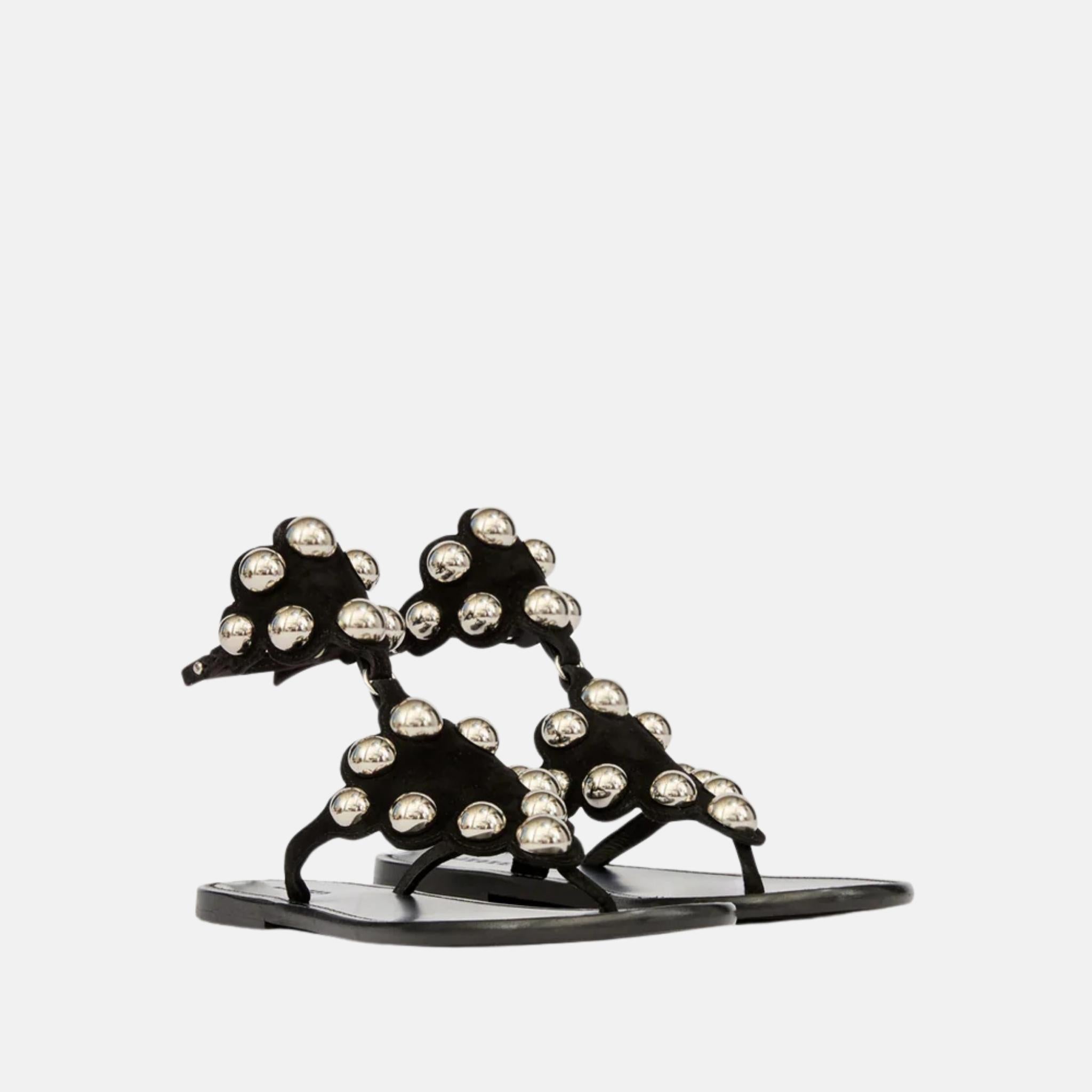 Isabel Marant Velvee Jeweled Sandals In Suede Leather, Front