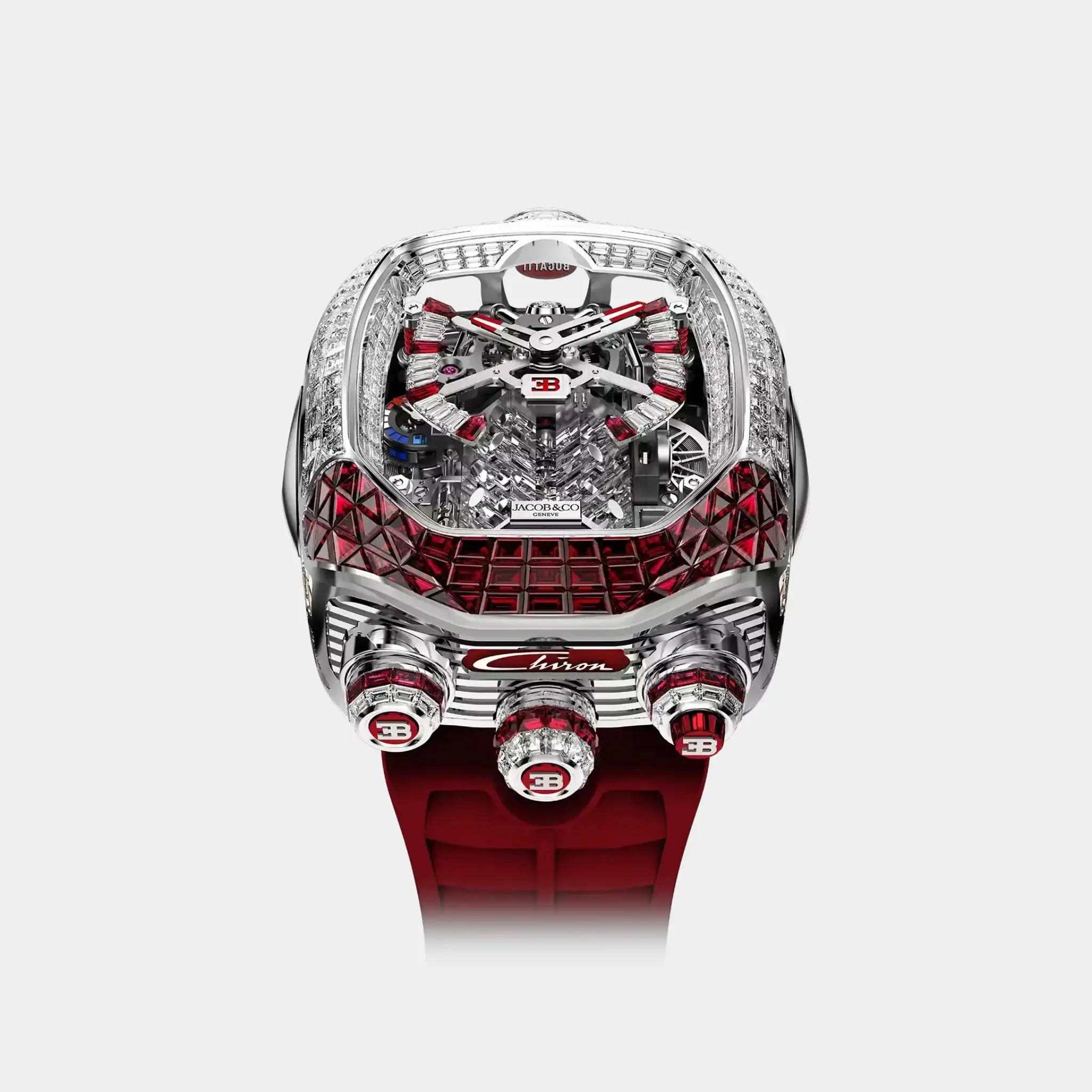 Jacob & Co. Bugatti Chiron Tourbillon Baguette Diamonds & Rubies