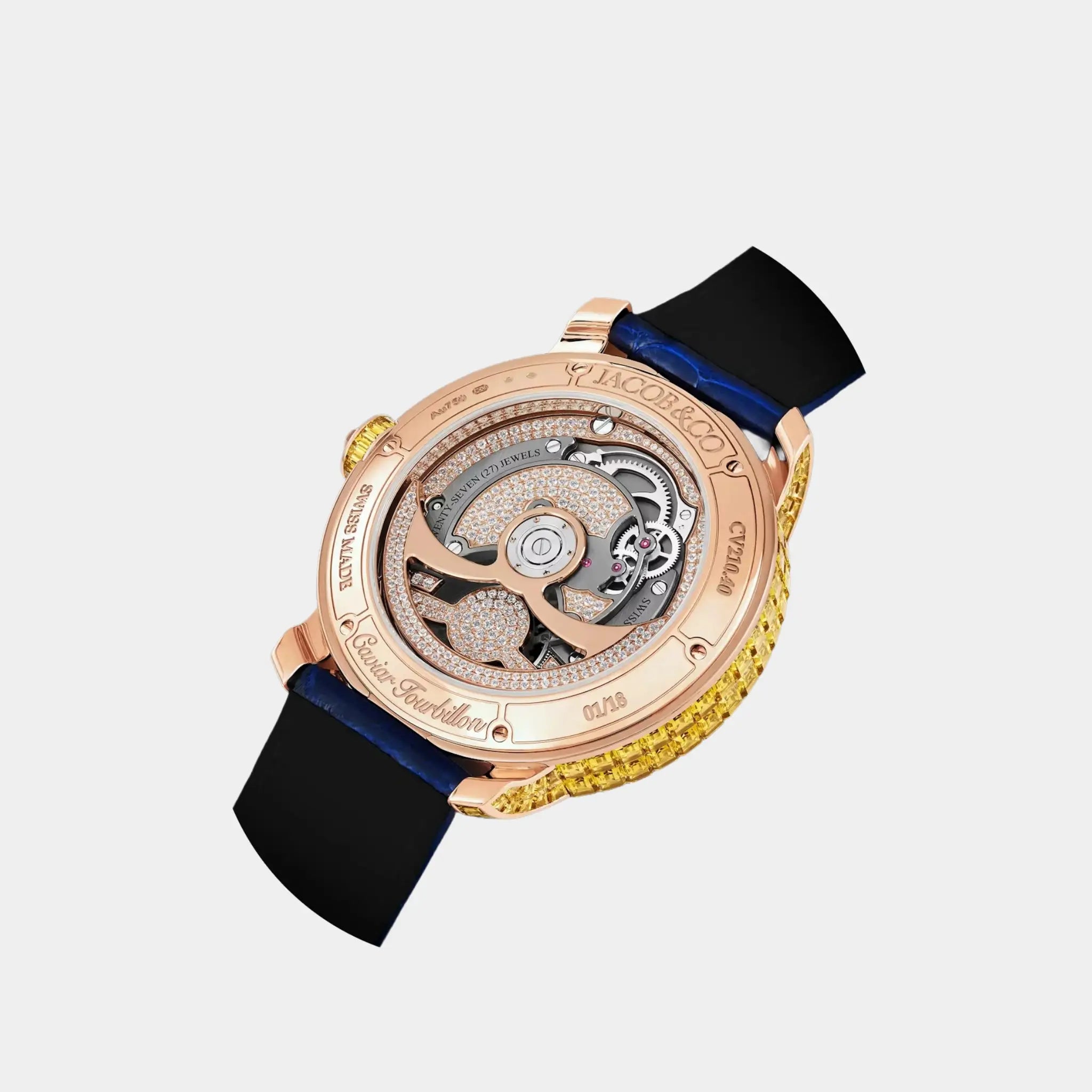 Jacob & Co Caviar Tourbillon Yellow Sapphires CV310.40.AA.AB.A, Back