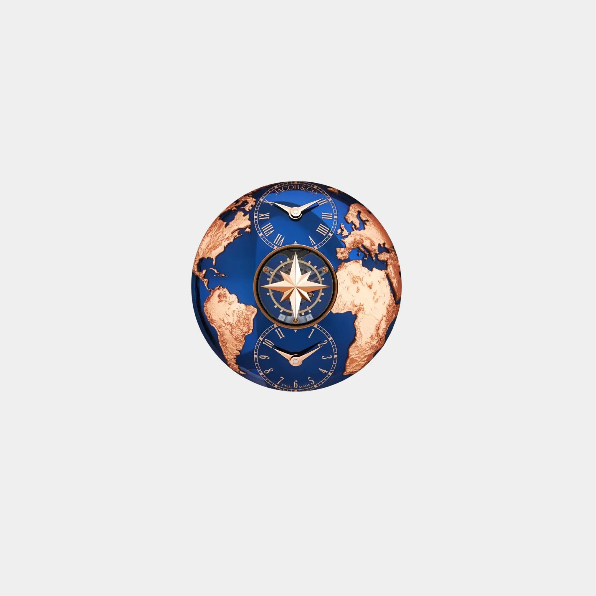 Jacob & Co. The World Is Yours Dual Time Zone Tourbillon Rose Gold, Dial