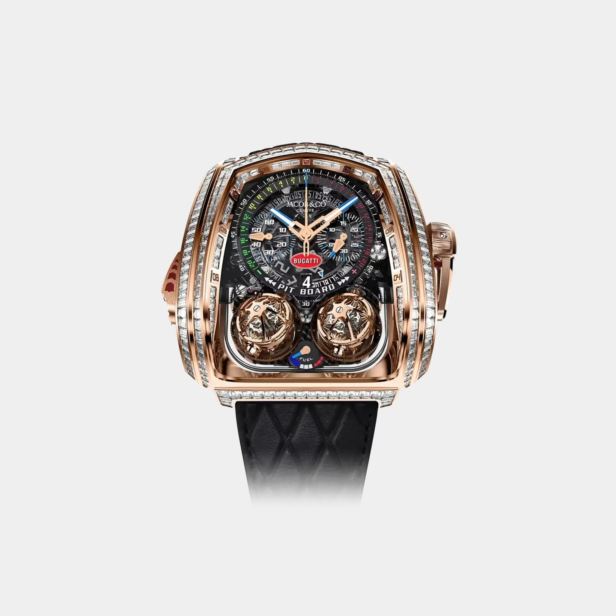Jaco & Co. Twin Turbo Furious Baguette Rose Gold TT800.40.BD.AB.A, Front