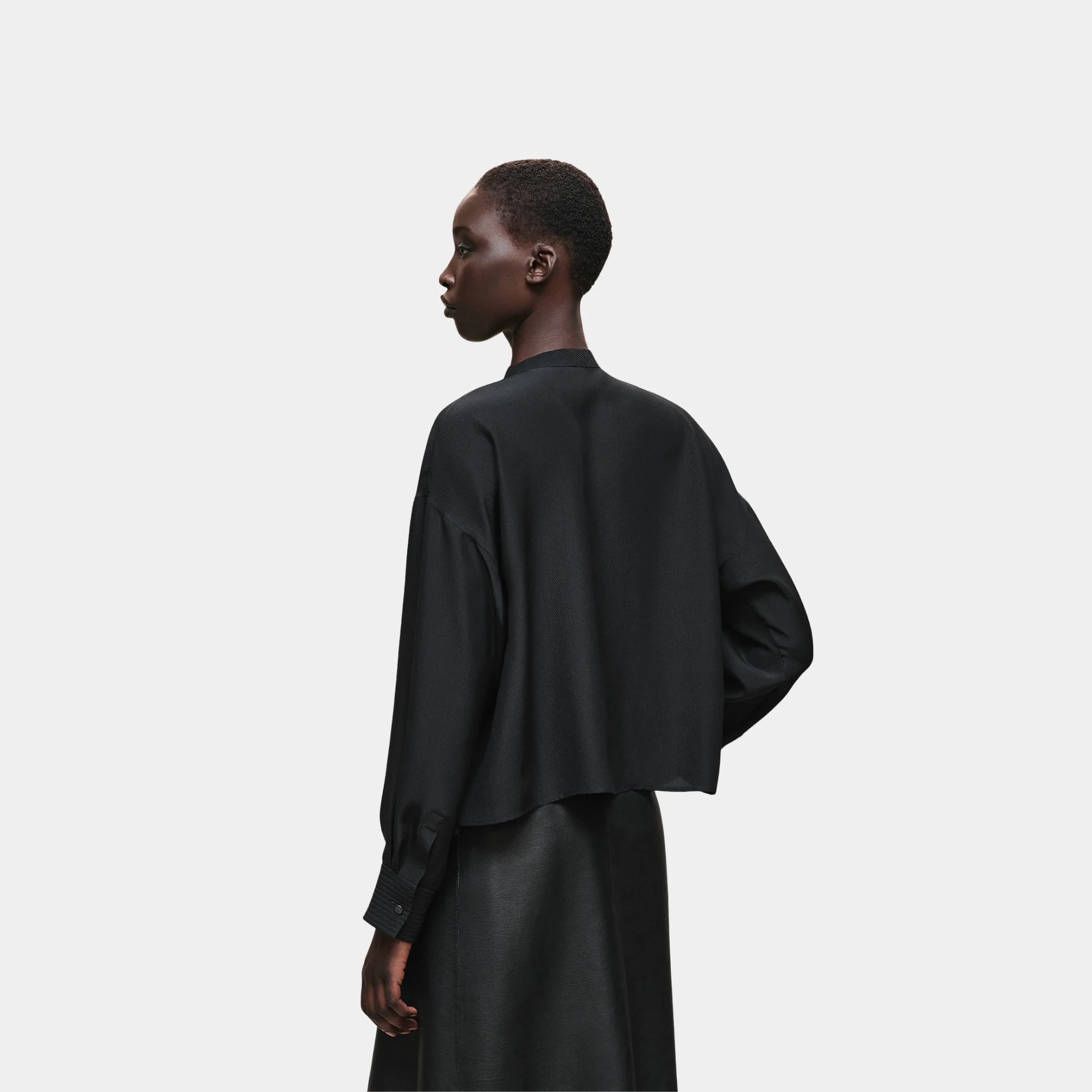 Shirt in Crepe Silk Cavalry
