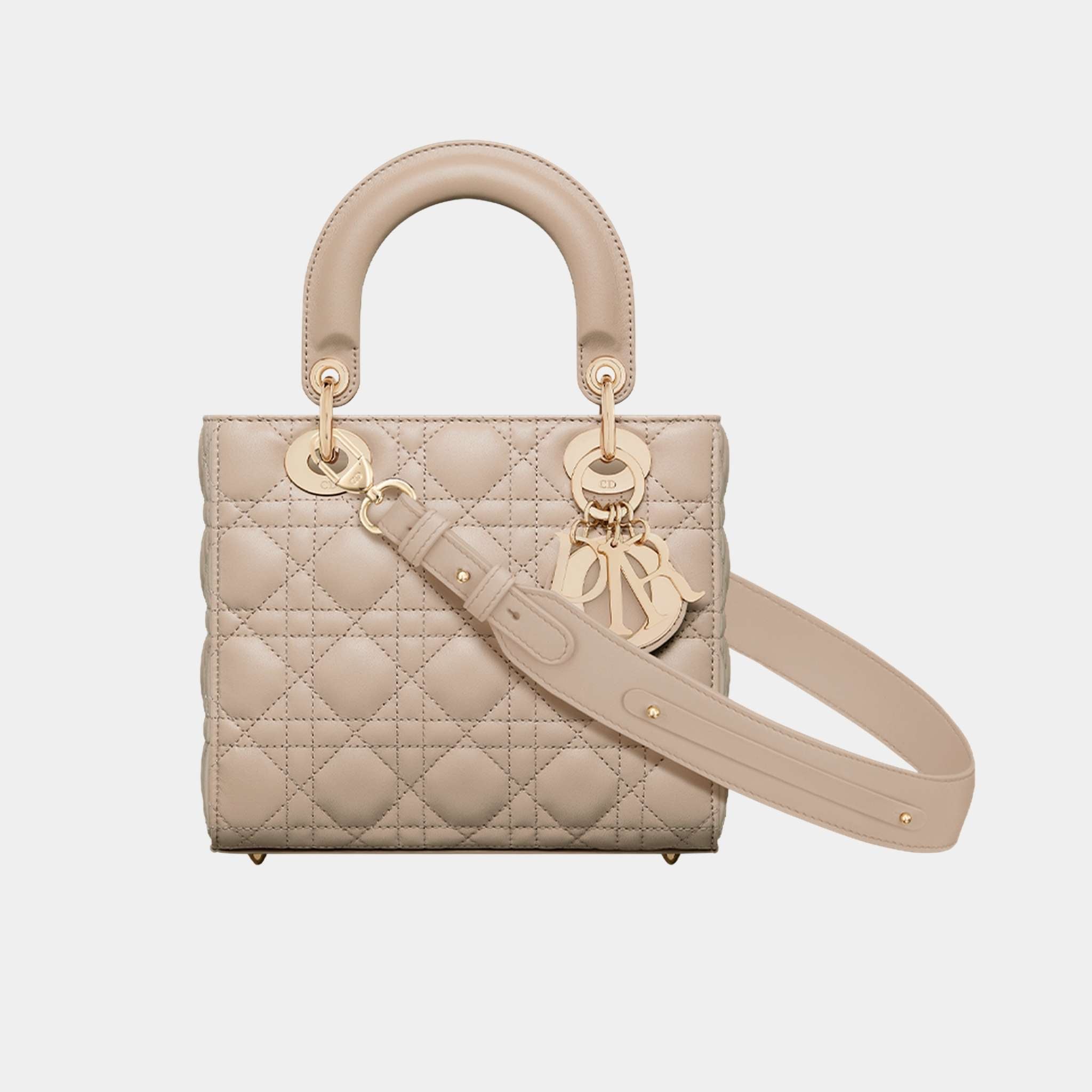 Lady Dior My ABCDior Small Bag Cannage Lambskin, Desert Taupe, Front