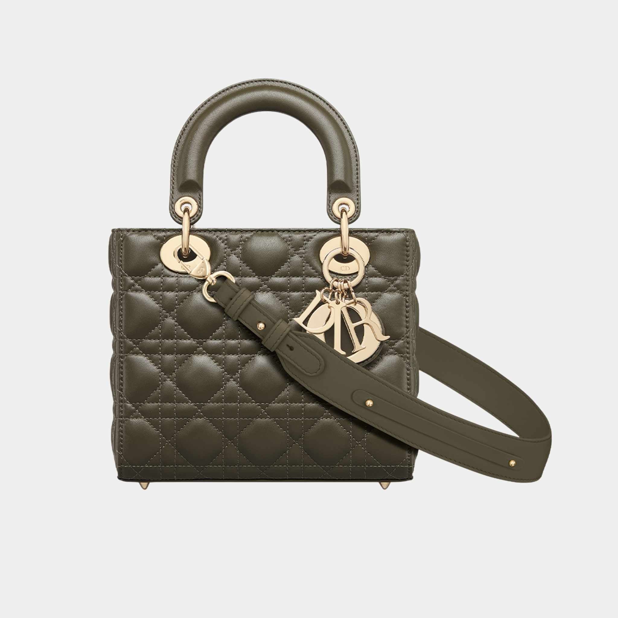 Lady Dior My ABCDior Small Bag Cannage Lambskin, Khaki, Front