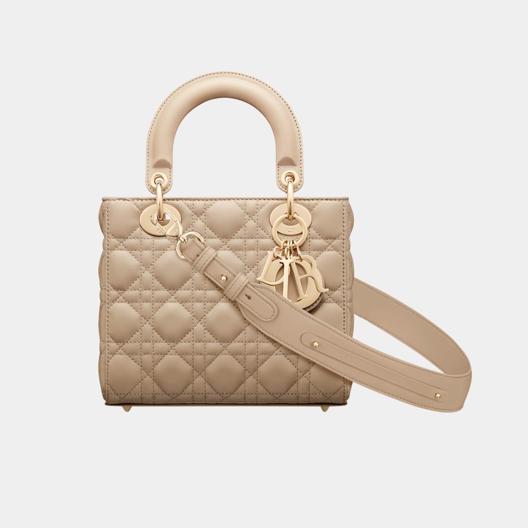 Lady Dior My ABCDior Small Bag Cannage Lambskin, Sand, Front