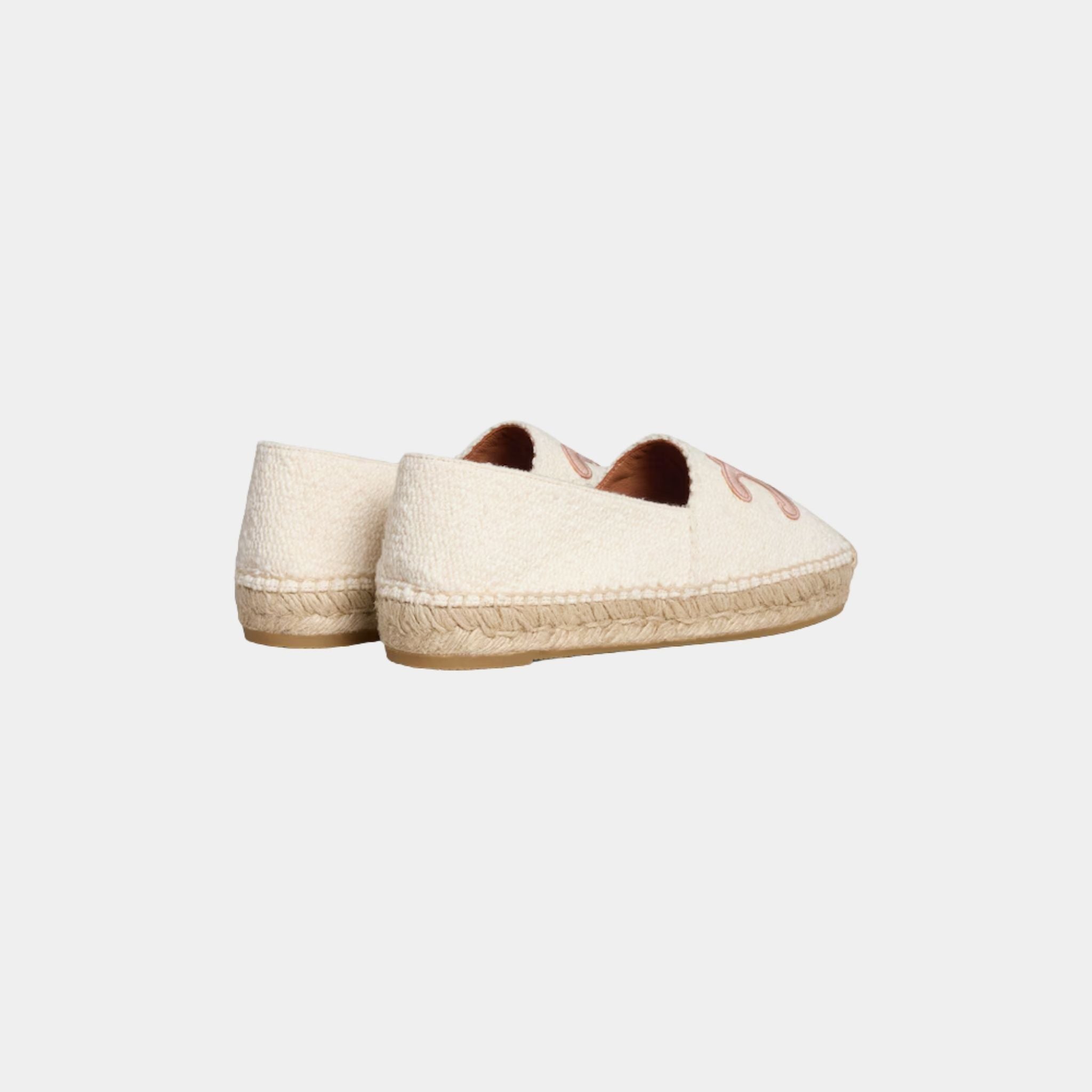 Les Espadrilles Celine in Tweed, Cream, Back