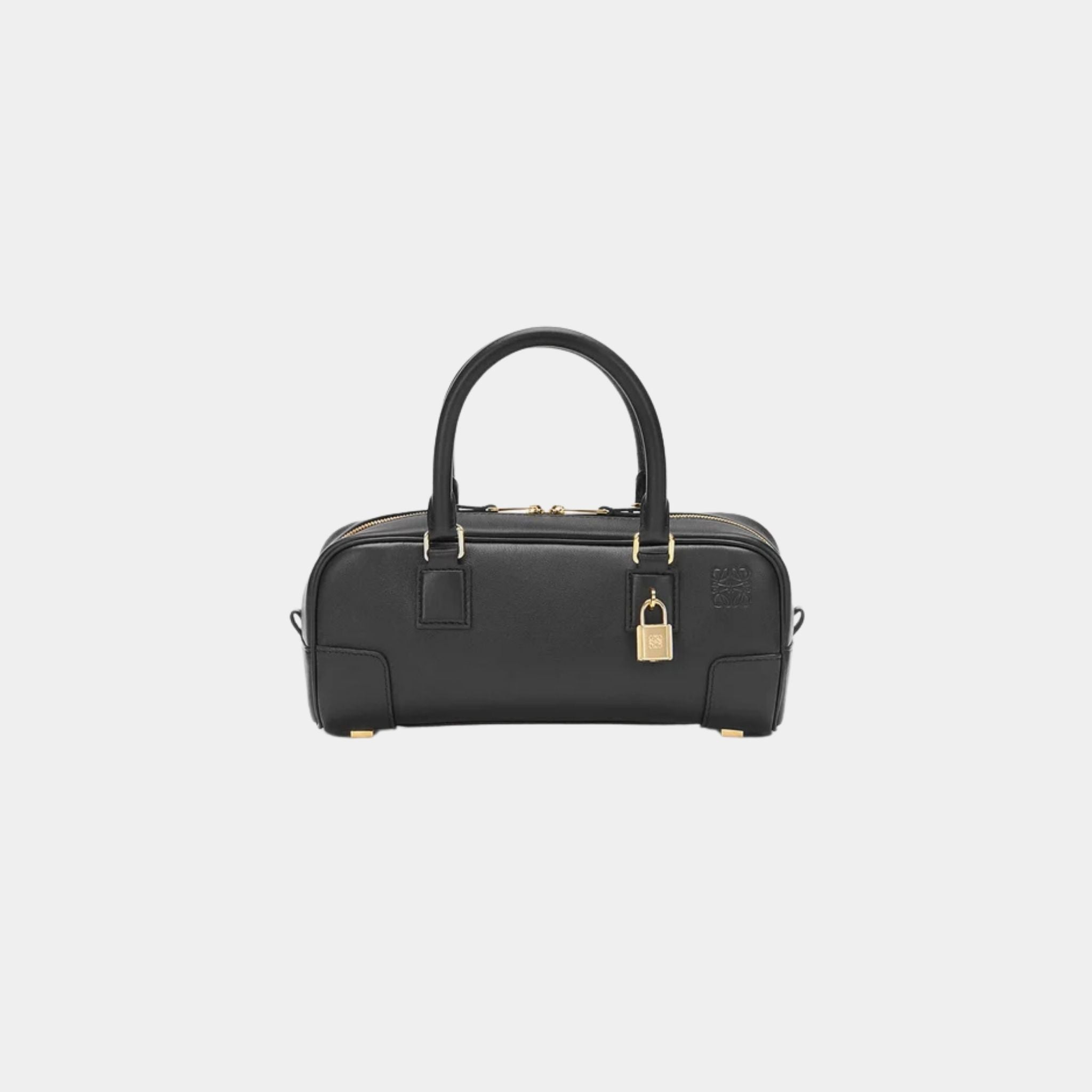 Loewe Amazona 23 Cropped Bag In Nappa Calfskin, Black, Front