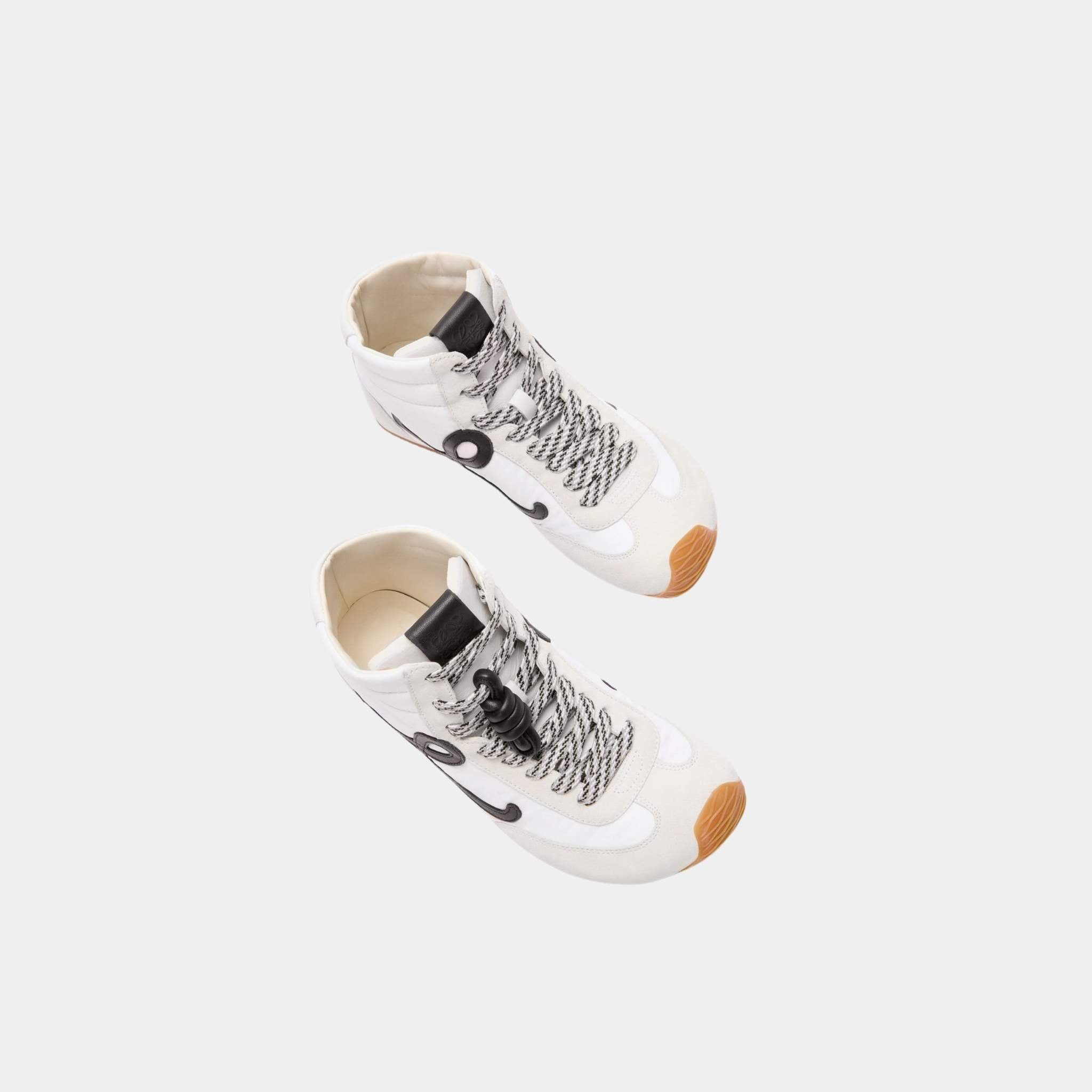 Loewe Ballet Runner 2.0 High-Top In Nylon and Calfskin, White, Top