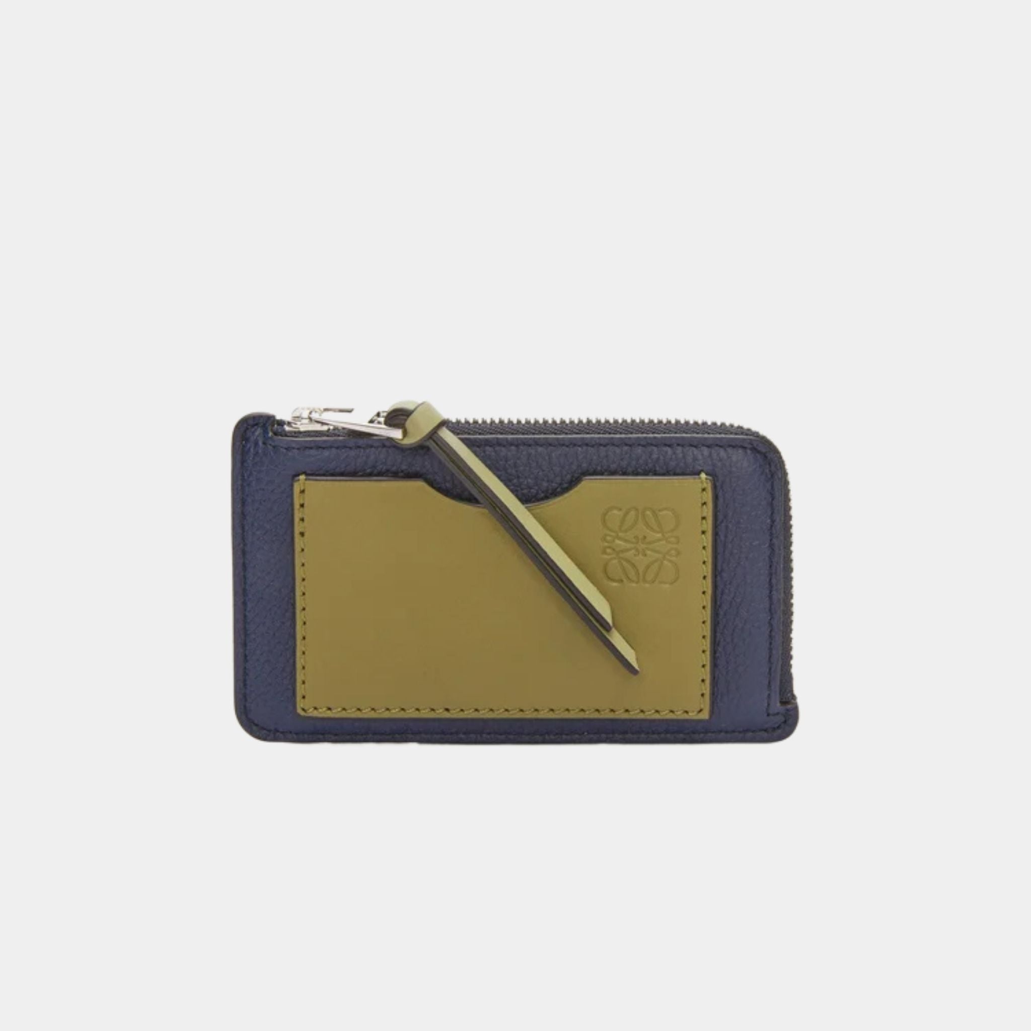 Loewe Coin Cardholder In Soft Grained Calfskin, Abyss Blue, Front