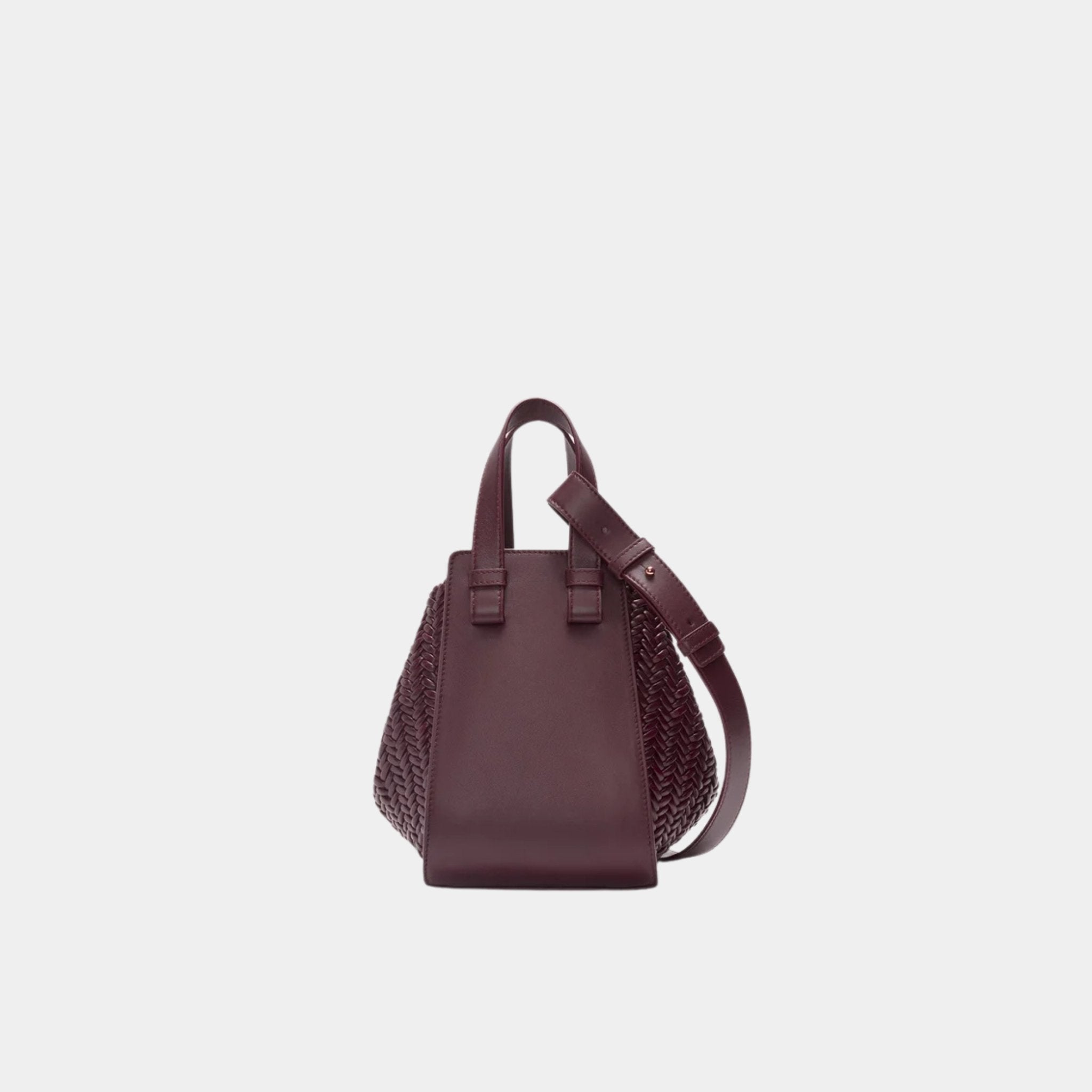 Loewe Compact Hammock Bag In Calfskin, Dark Burgundy, Back
