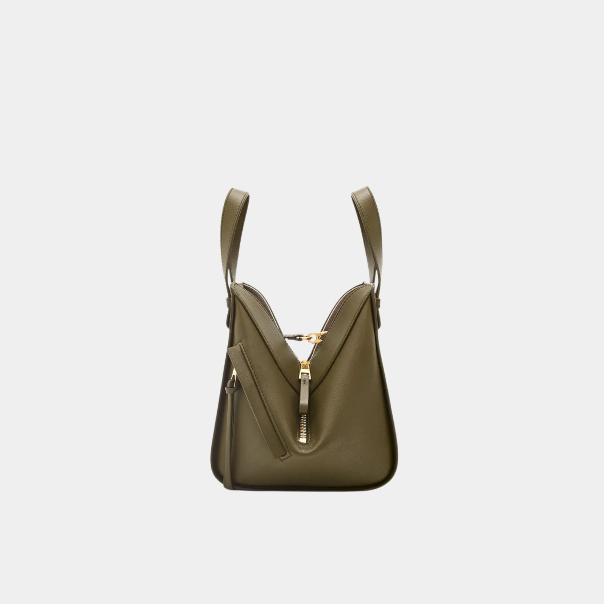 Loewe Compact Hammock Bag In Classic Calfskin, Dark Khaki, Side