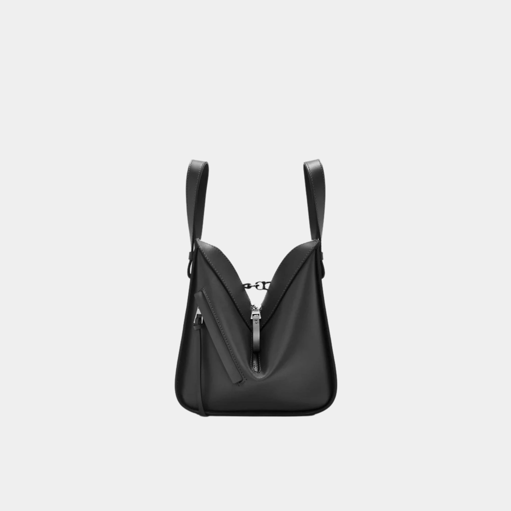 Loewe Compact Hammock Bag In Satin Calfskin, Black, Side