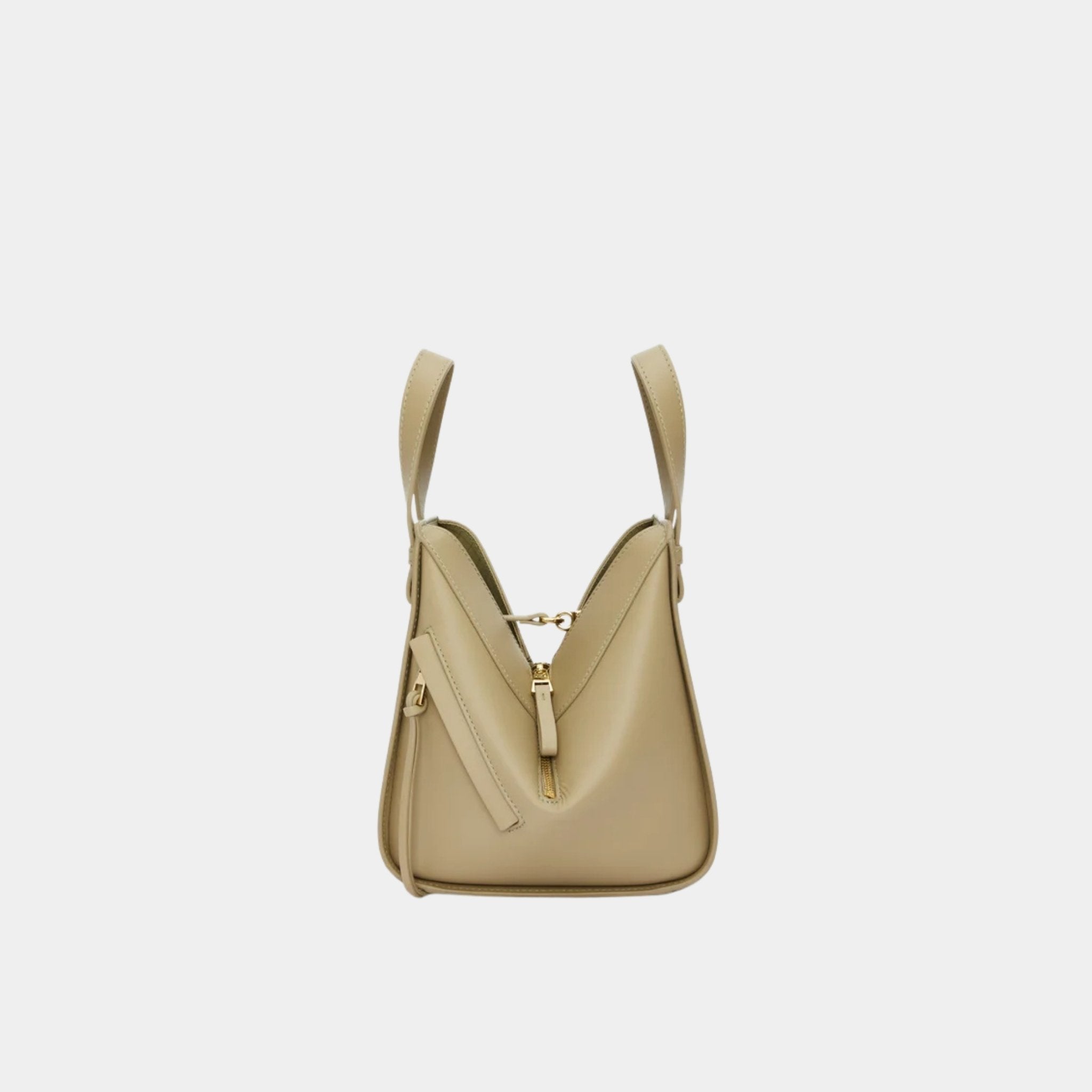 Loewe Compact Hammock Bag In Satin Calfskin, Clay Green, Side