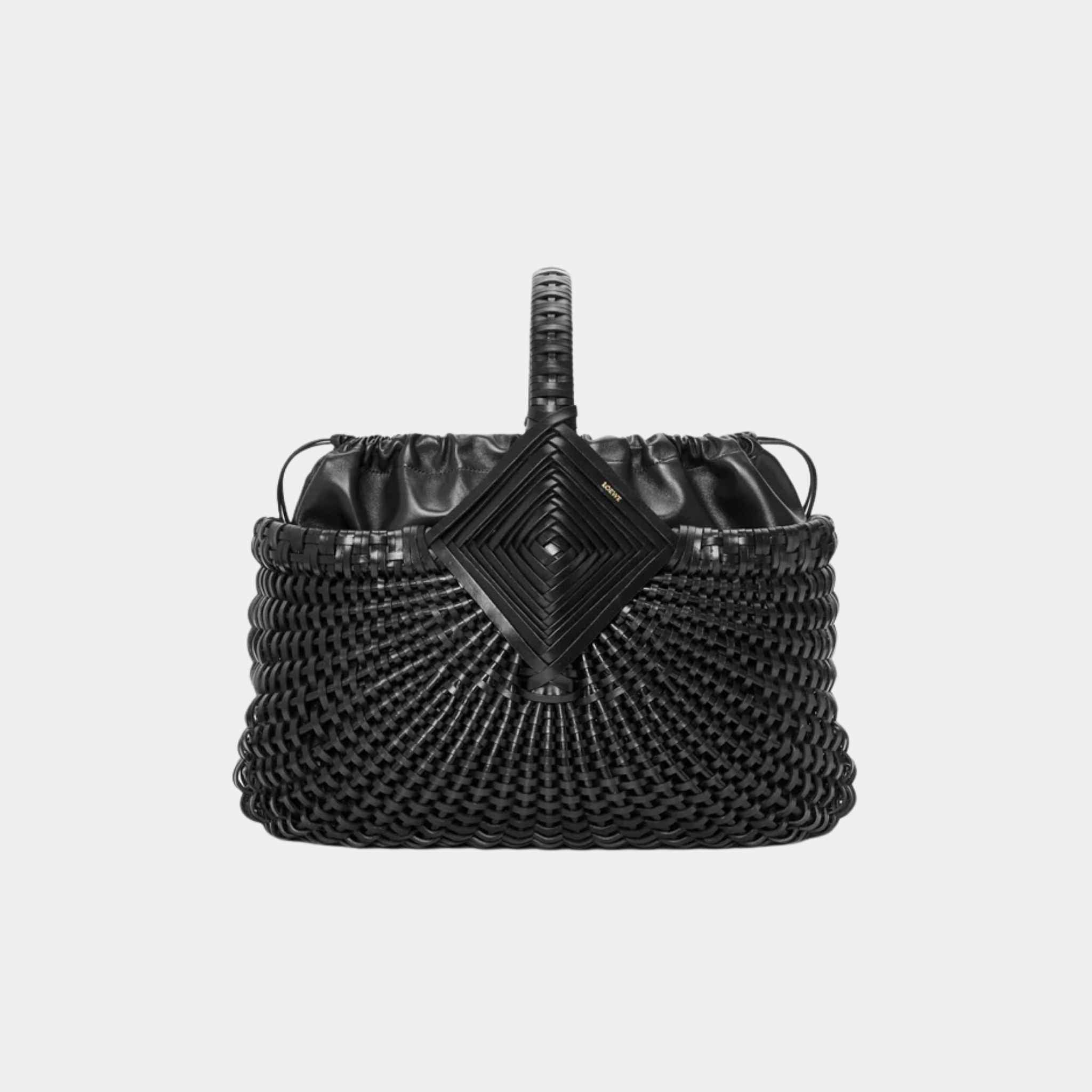 Loewe Diamond Square Basket In Calfskin, Black, Front