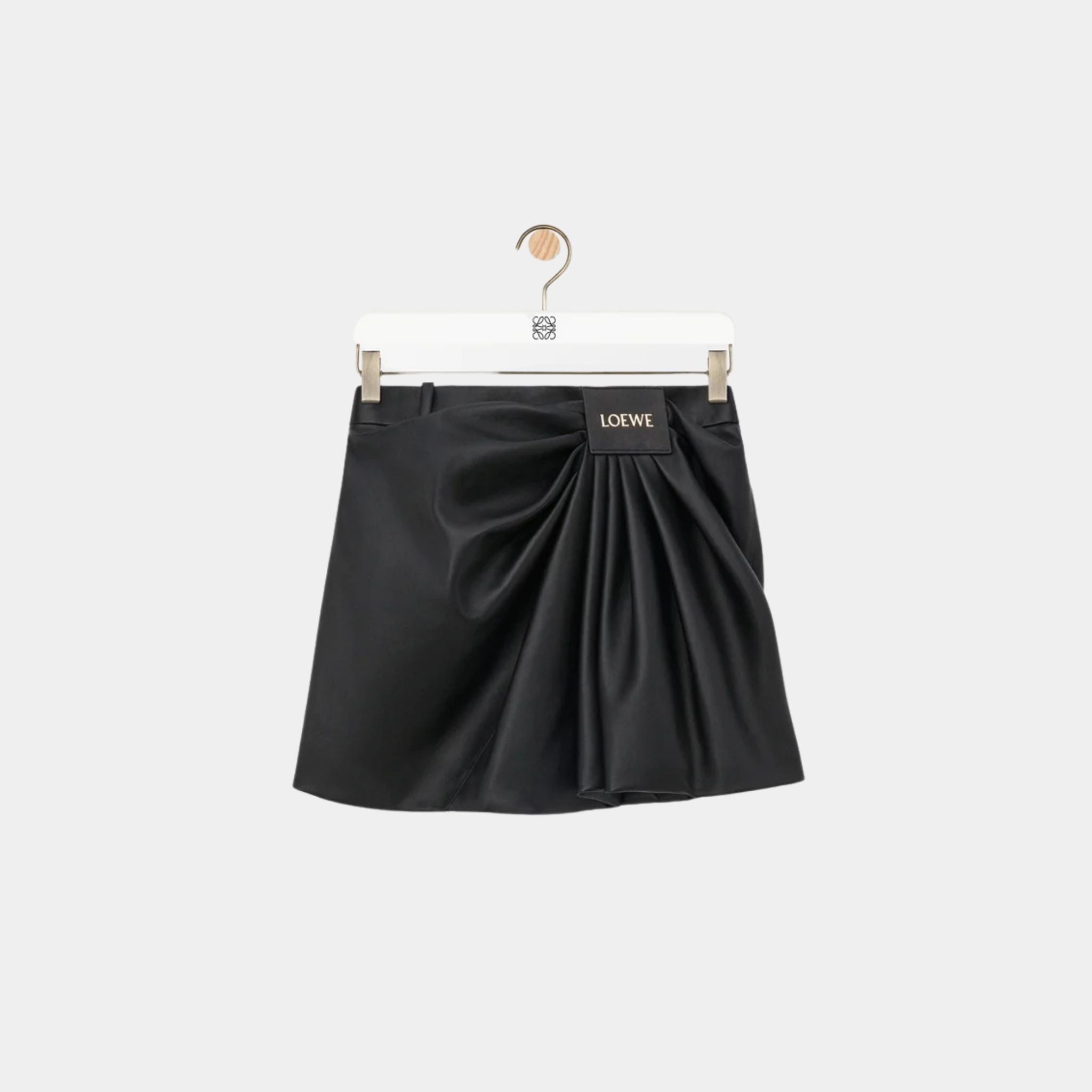 Loewe Draped Skirt in Nappa Lambskin, Front