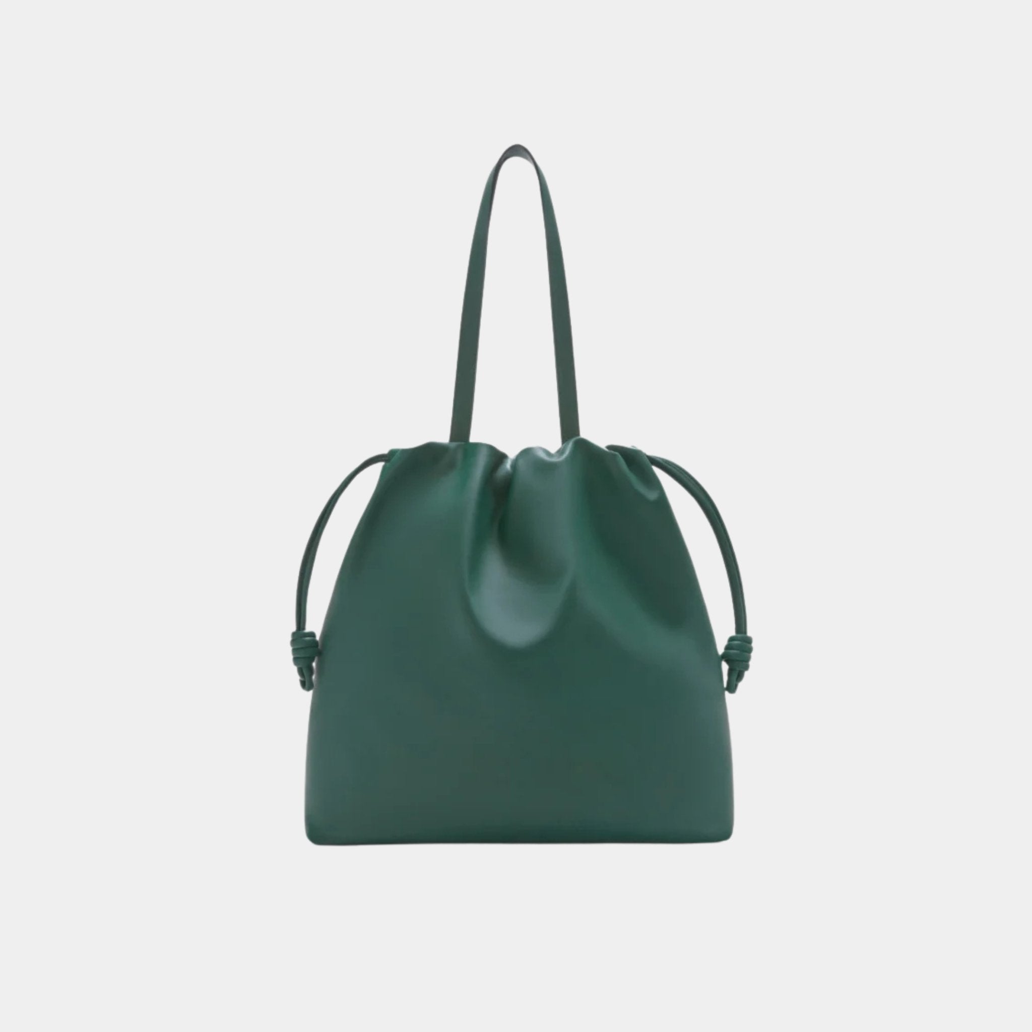 Loewe Flamenco Logo Tote In Nappa Calfskin, Evergreen, Back