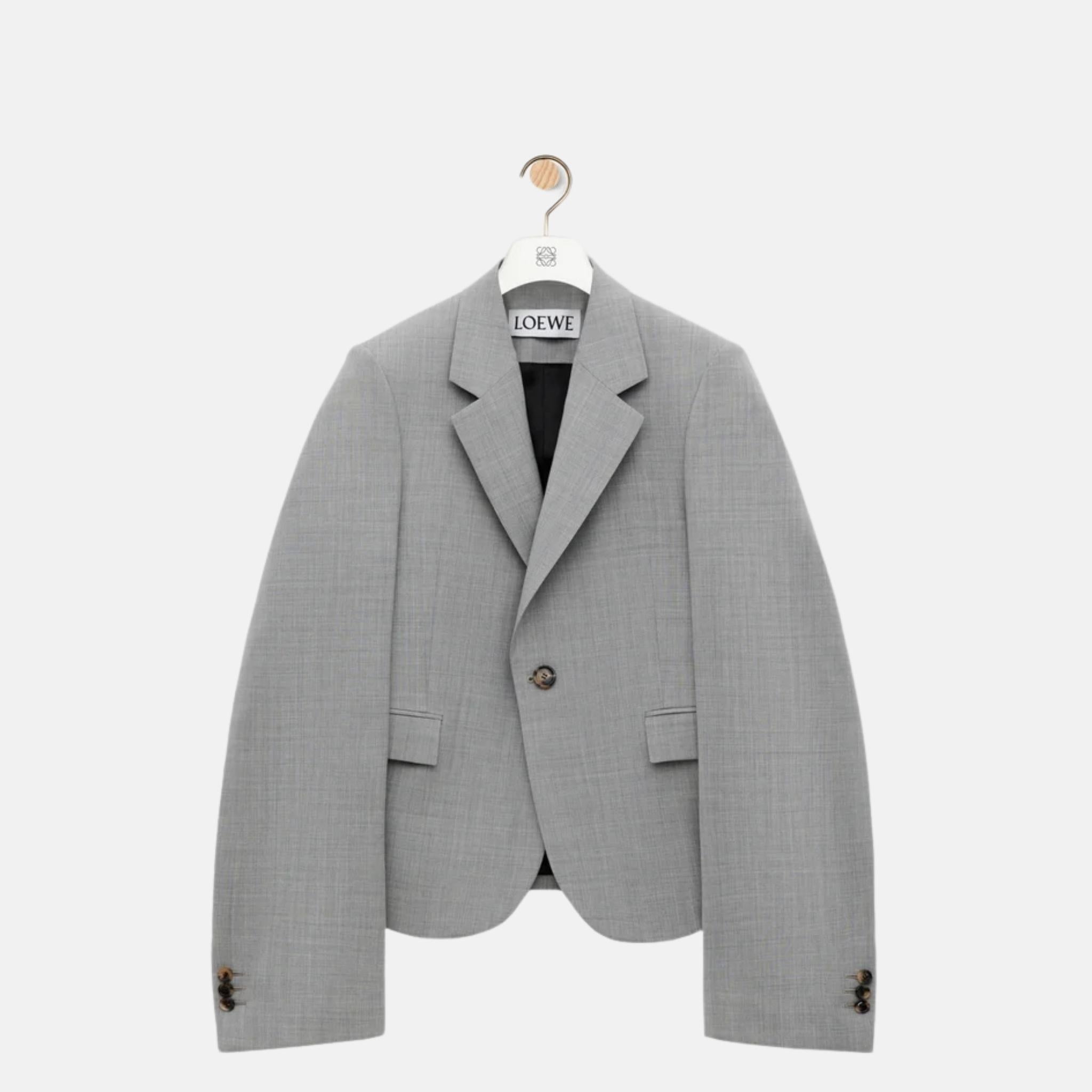 Loewe Jacket In Wool, Grey, Front