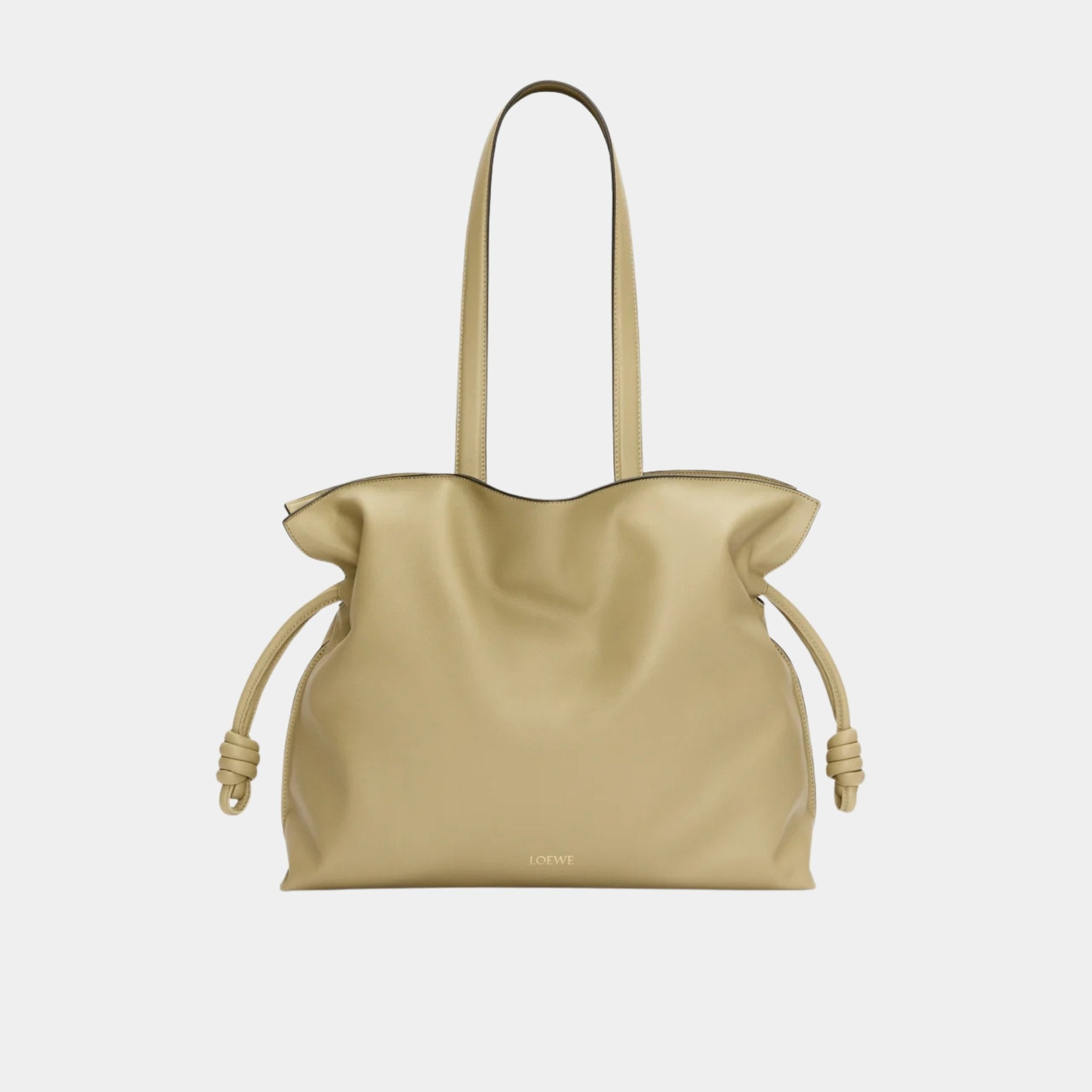 Loewe Large Flamenco Clutch Nappa Calf Leather, Clay Green, Back