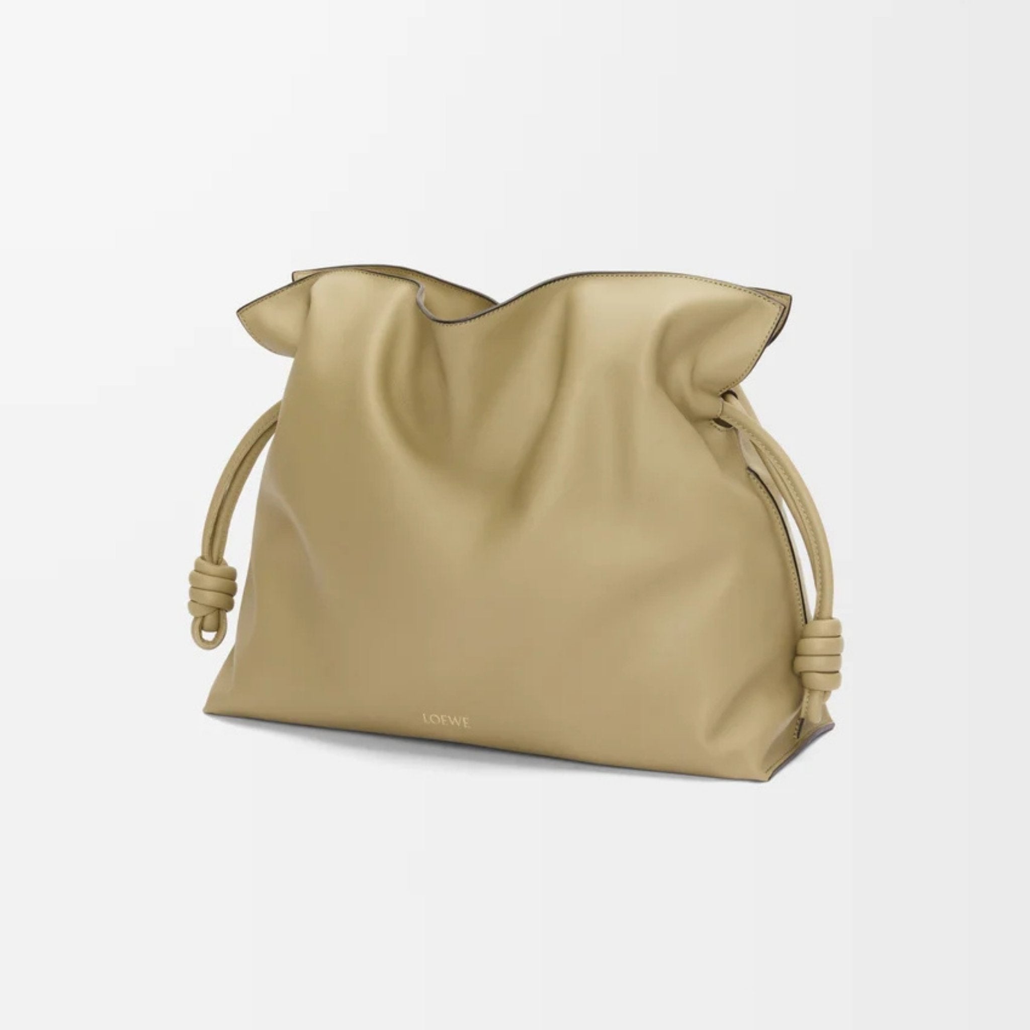 Loewe Large Flamenco Clutch Nappa Calf Leather, Clay Green, Side