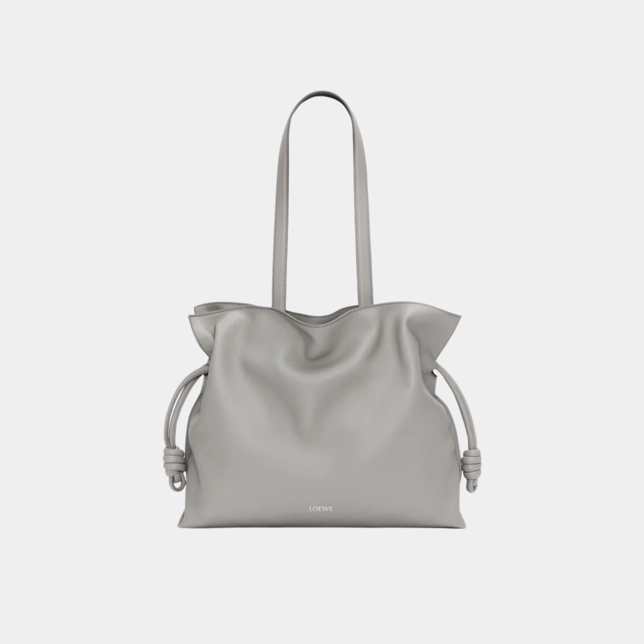 Loewe Large Flamenco Clutch Nappa Calf Leather, Pearl Grey, Back