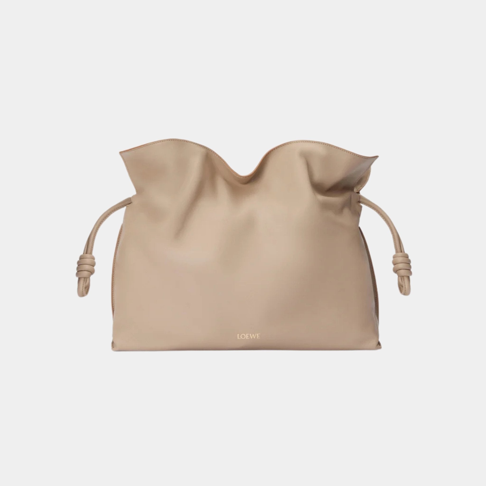 Loewe Large Flamenco Clutch Nappa Calf Leather, Sand, Front