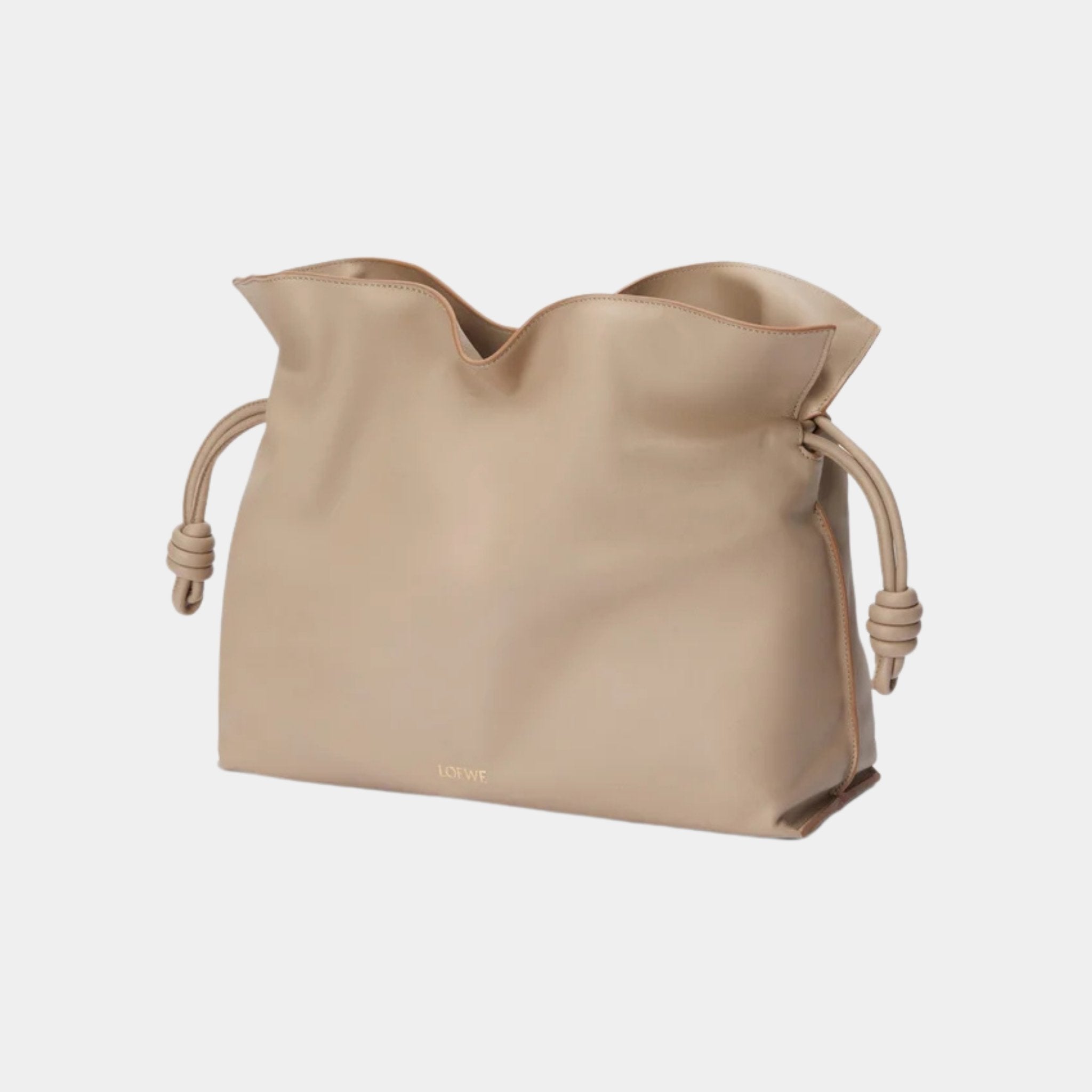 Loewe Large Flamenco Clutch Nappa Calf Leather, Sand, Side